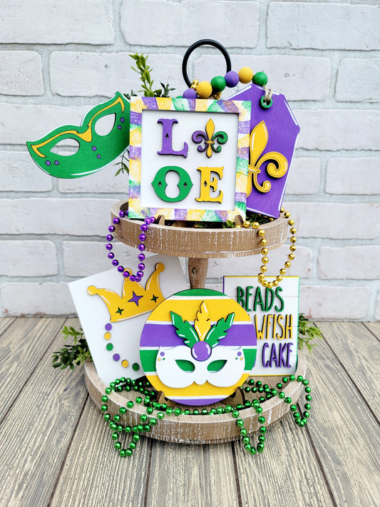 Mardi Gras Tiered Tray Set