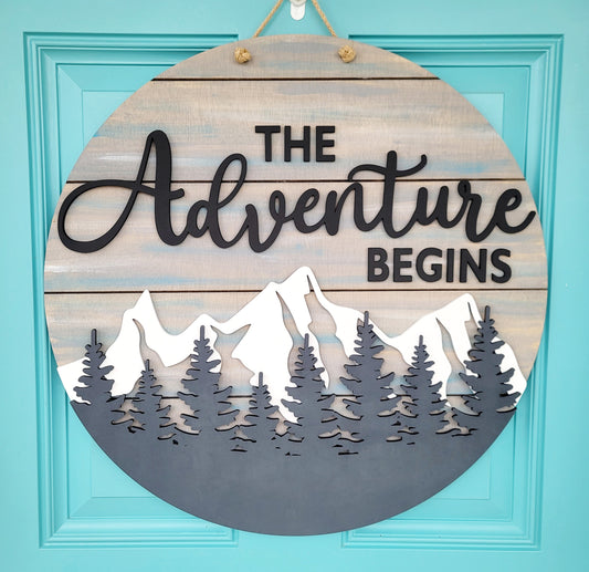 The Adventure Begins Door Hanger