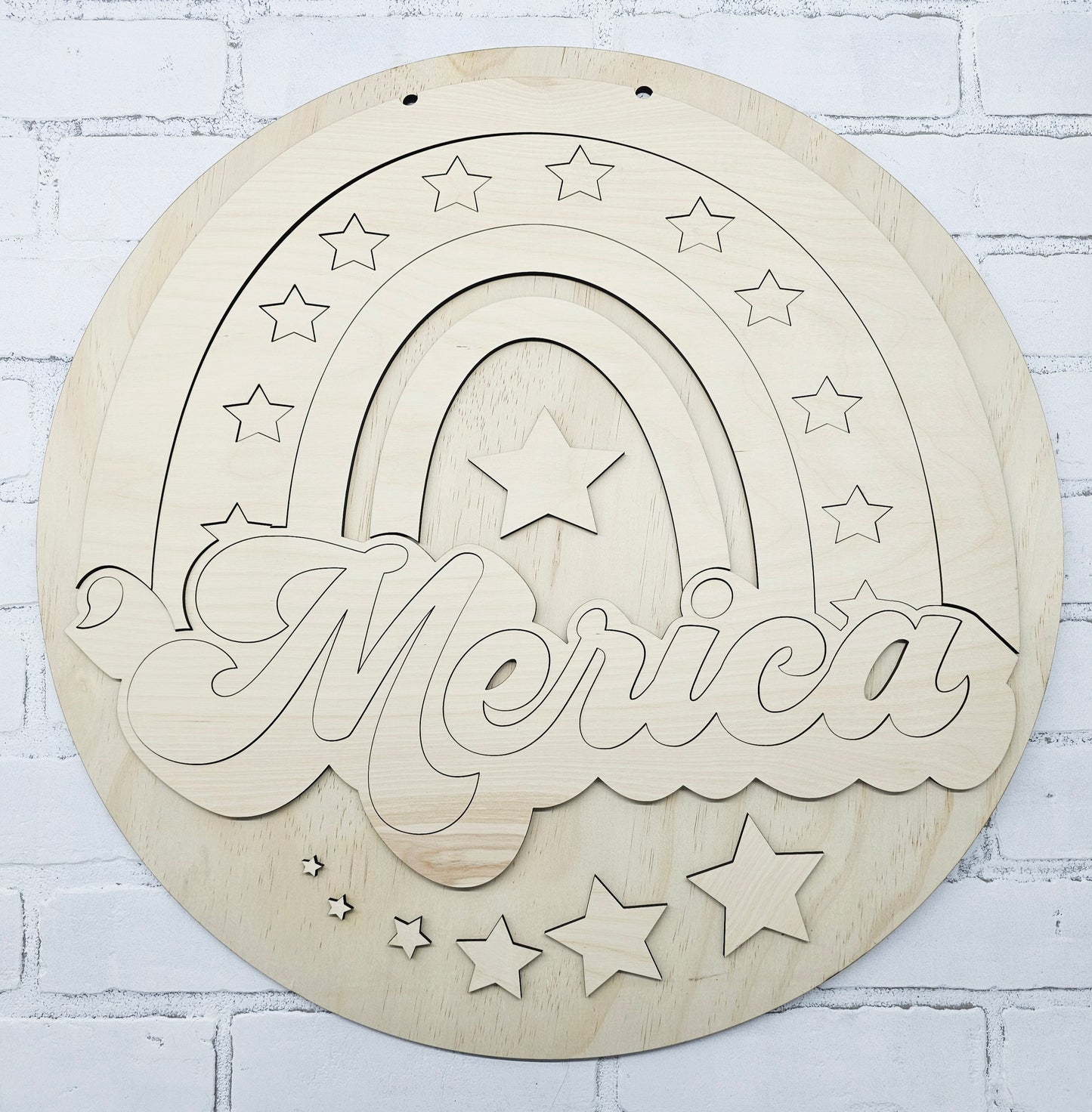 'Merica Retro Rainbow Door Hanger