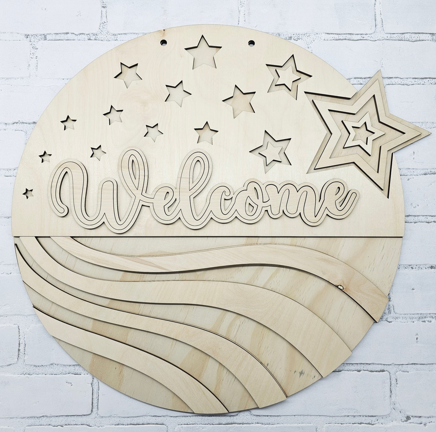 Patriotic Welcome Stars Door Hanger