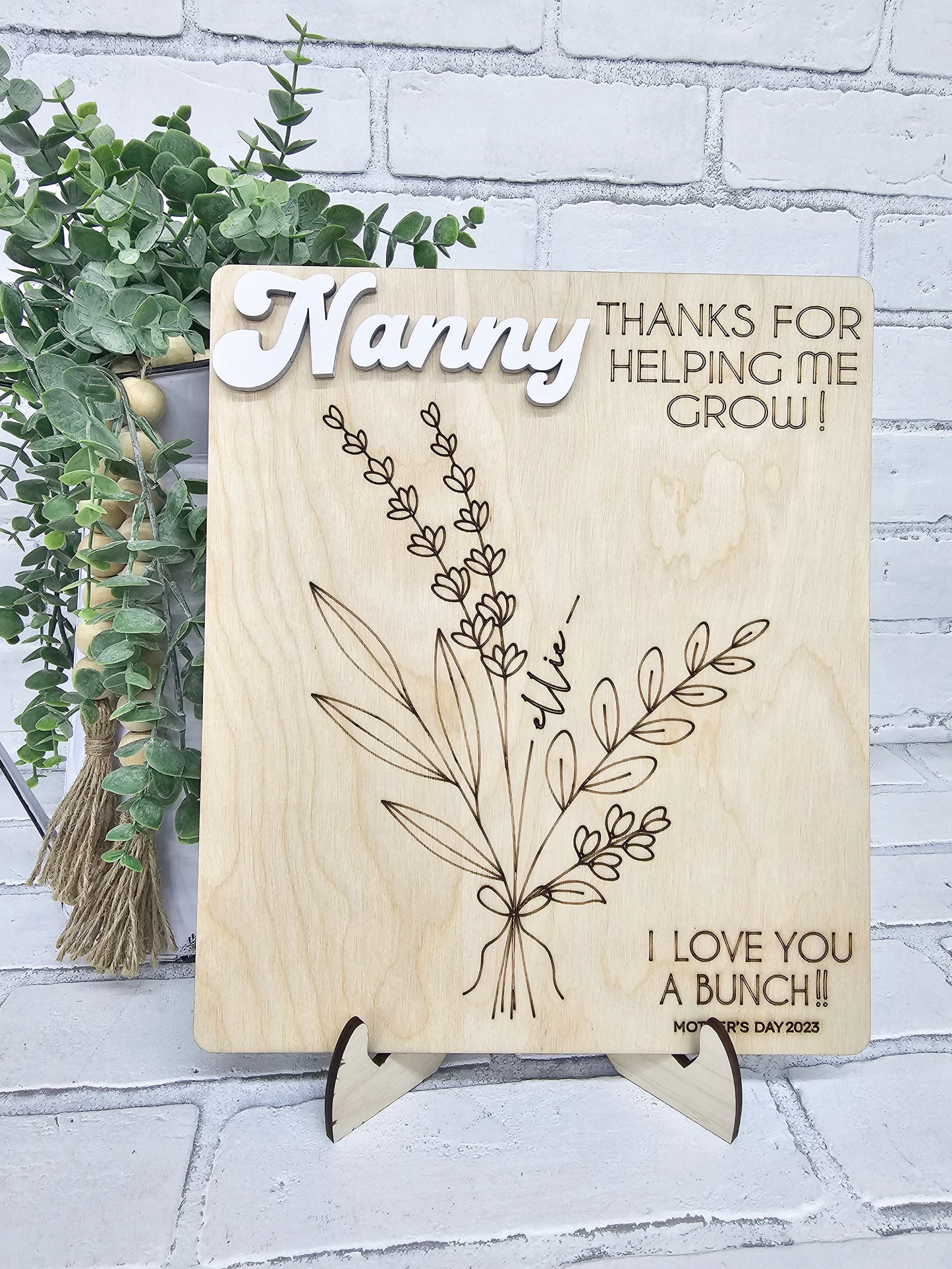 Mother's Day Floral Handprint Sign