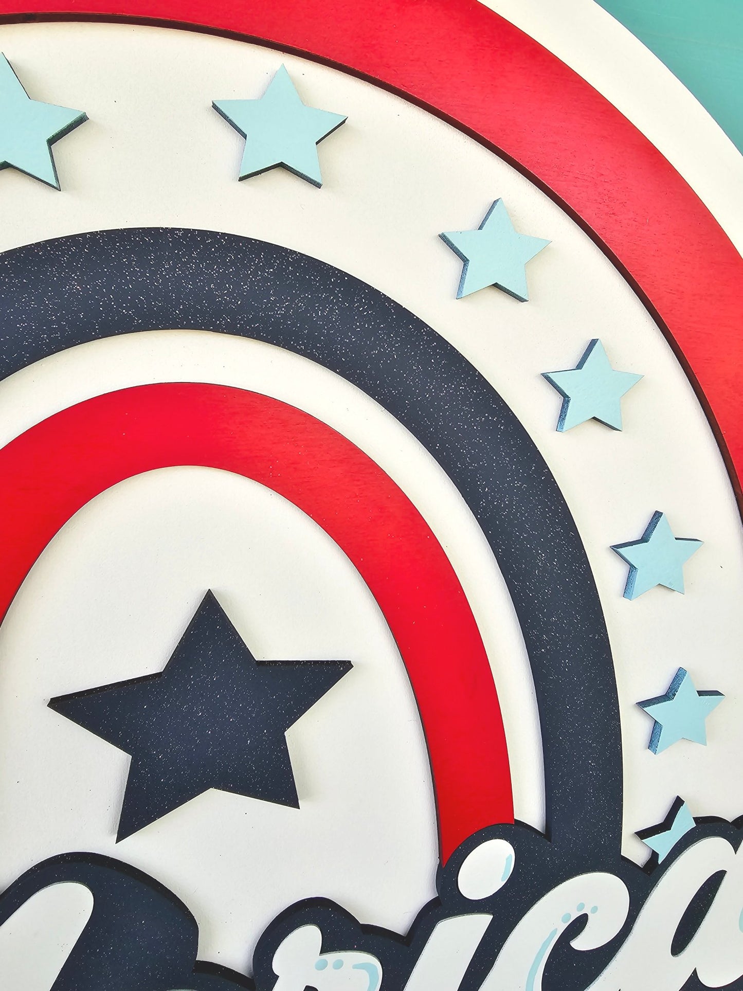 'Merica Retro Rainbow Door Hanger