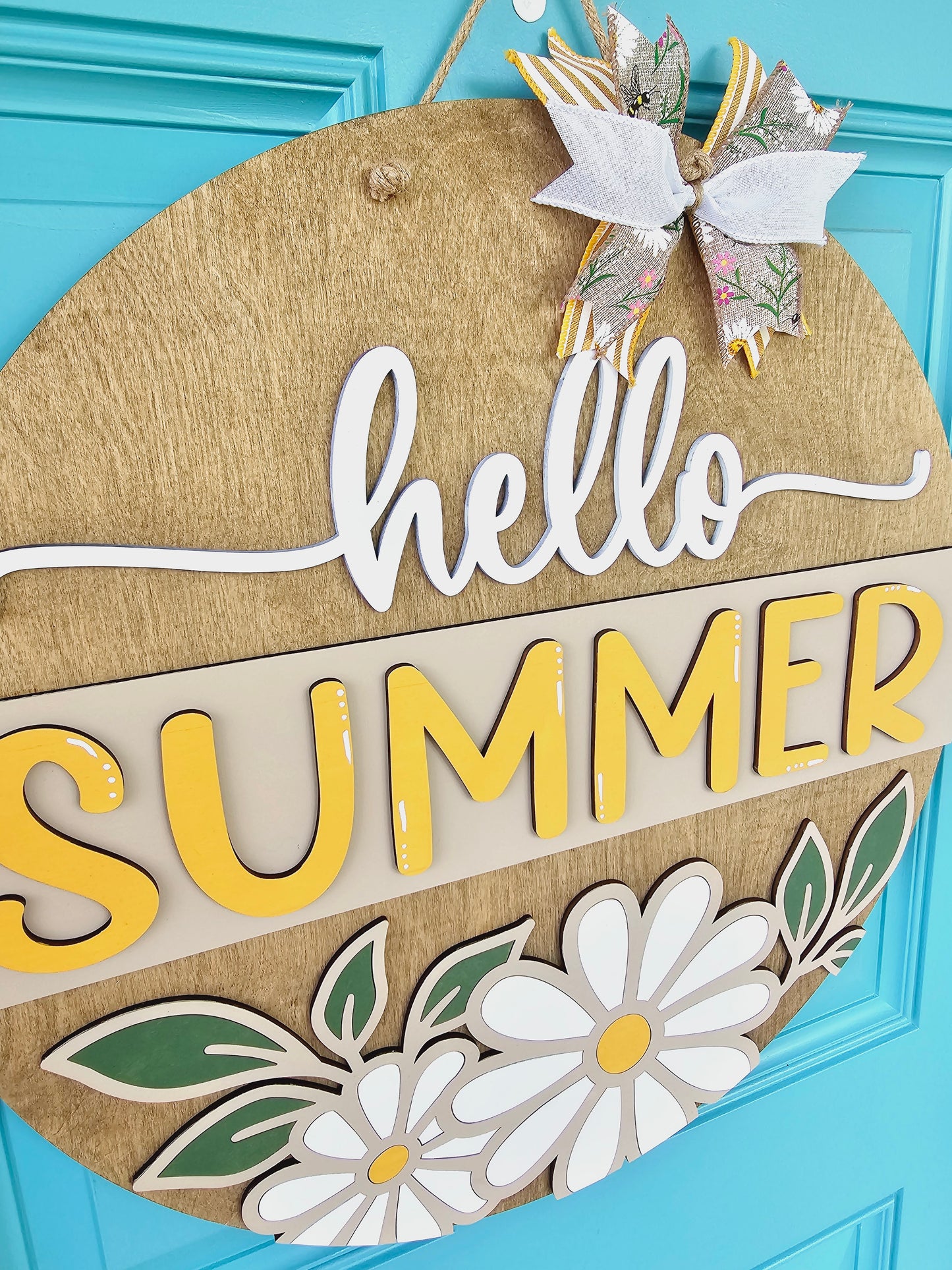 Hello Summer Daisies Door Hanger