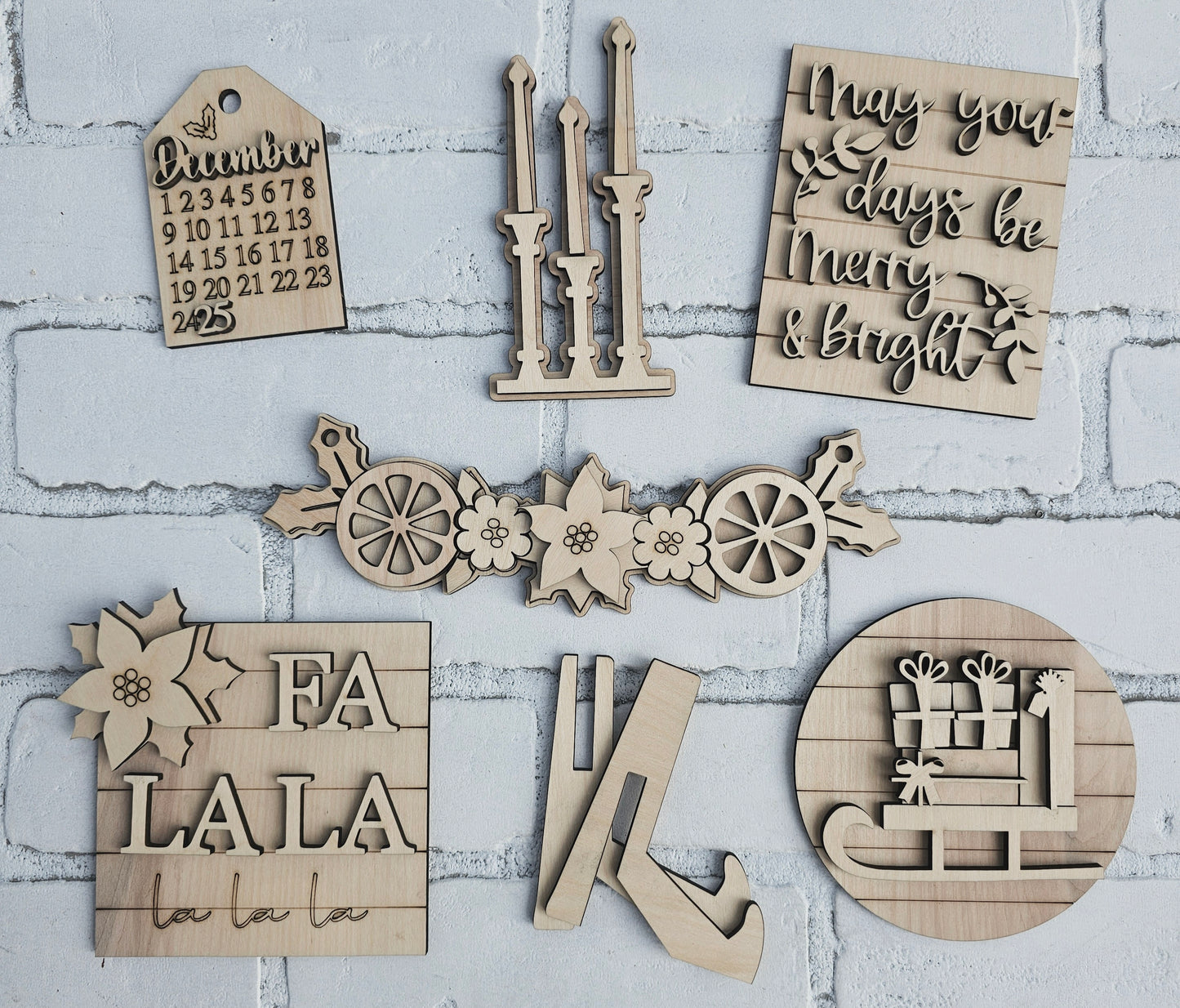 Christmas Poinsettia Tiered Tray Set