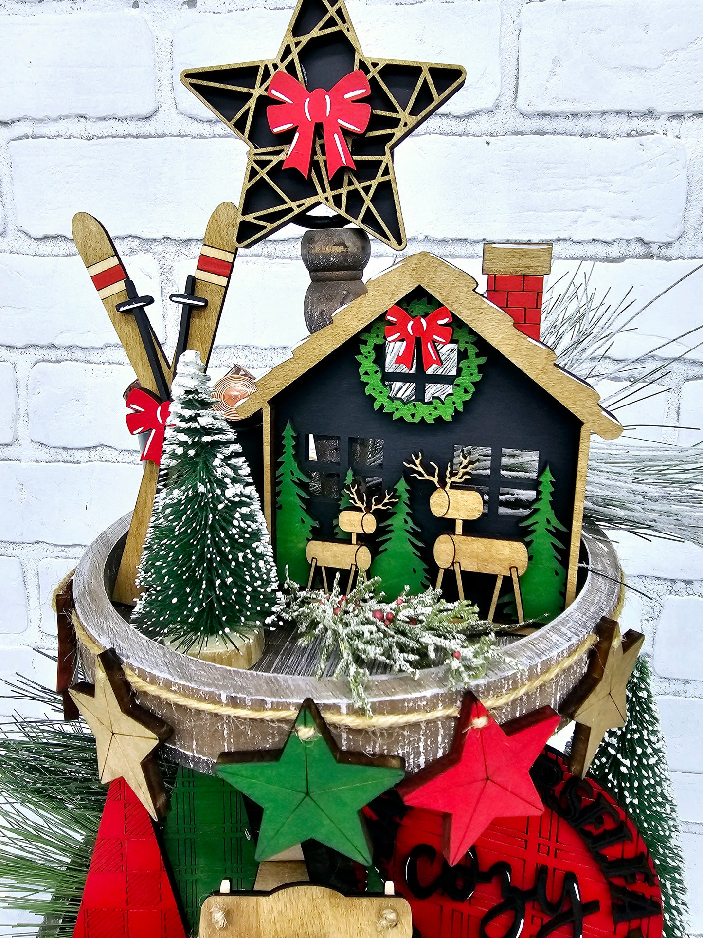 Christmas at the Cabin Tiered Tray Set