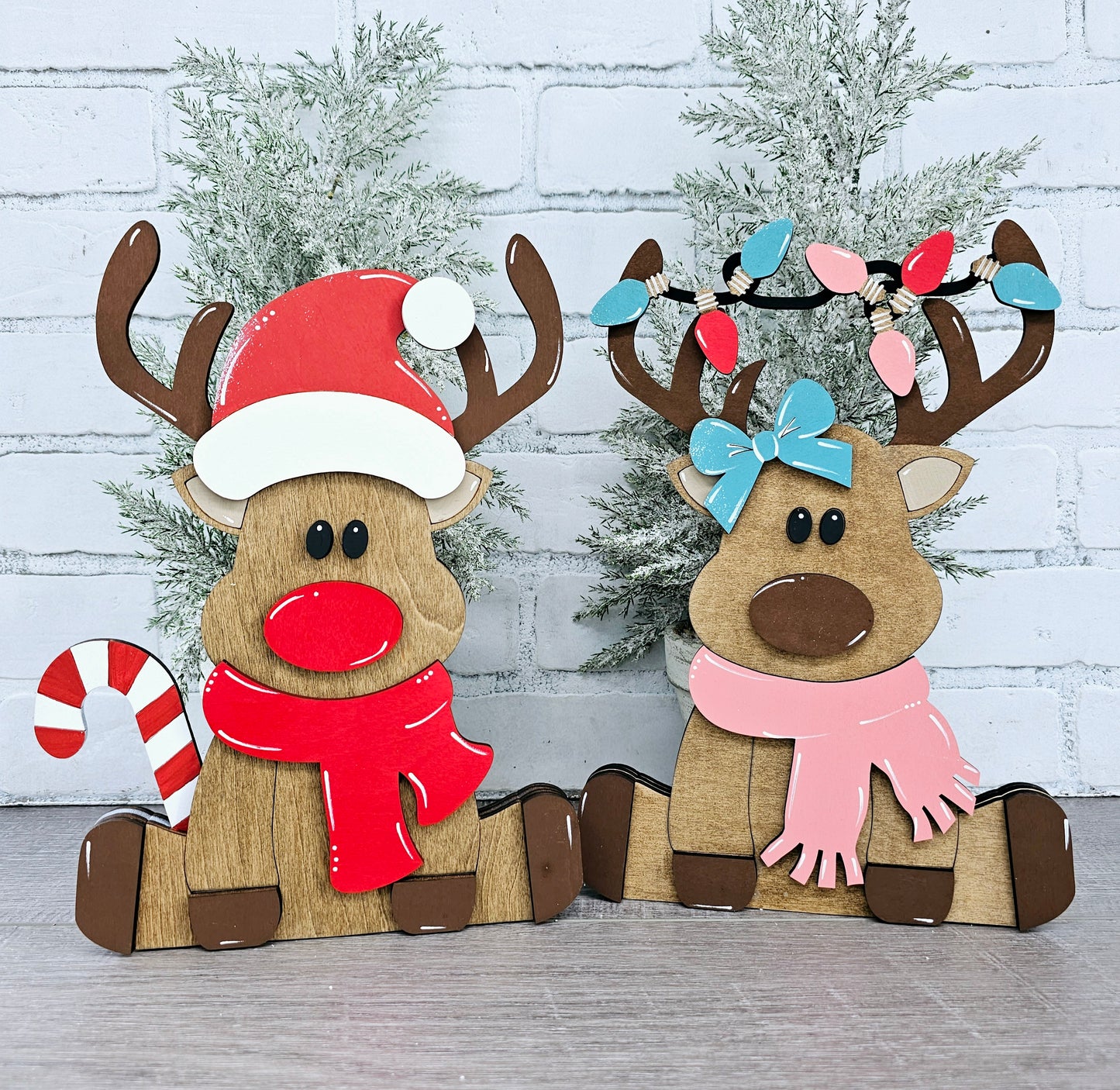 Freestanding Reindeer Duo