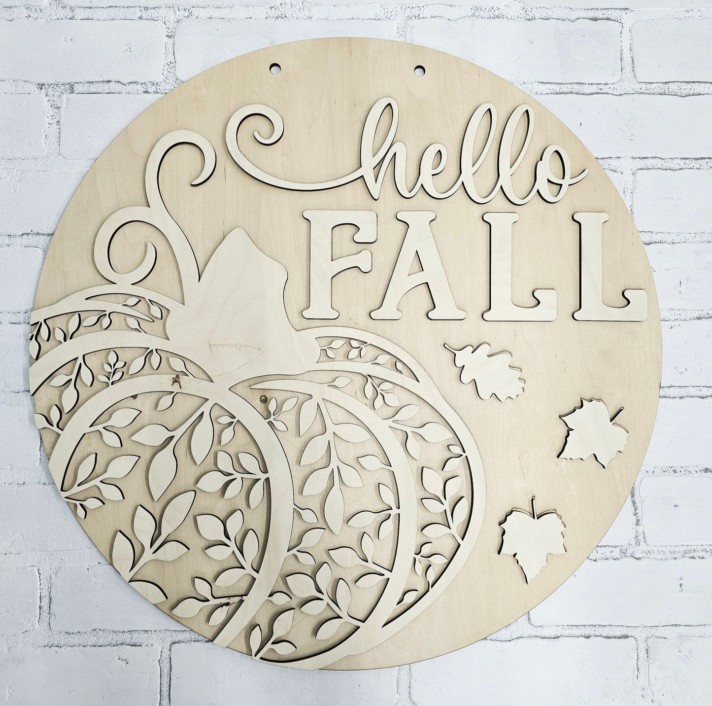 Fall Floral Pumpkin Door Hanger