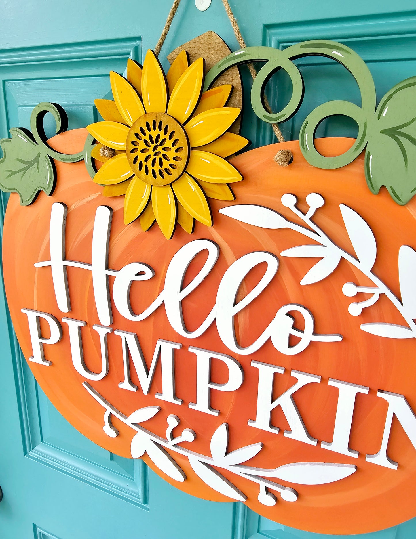 Sunflower Pumpkin Door Hanger