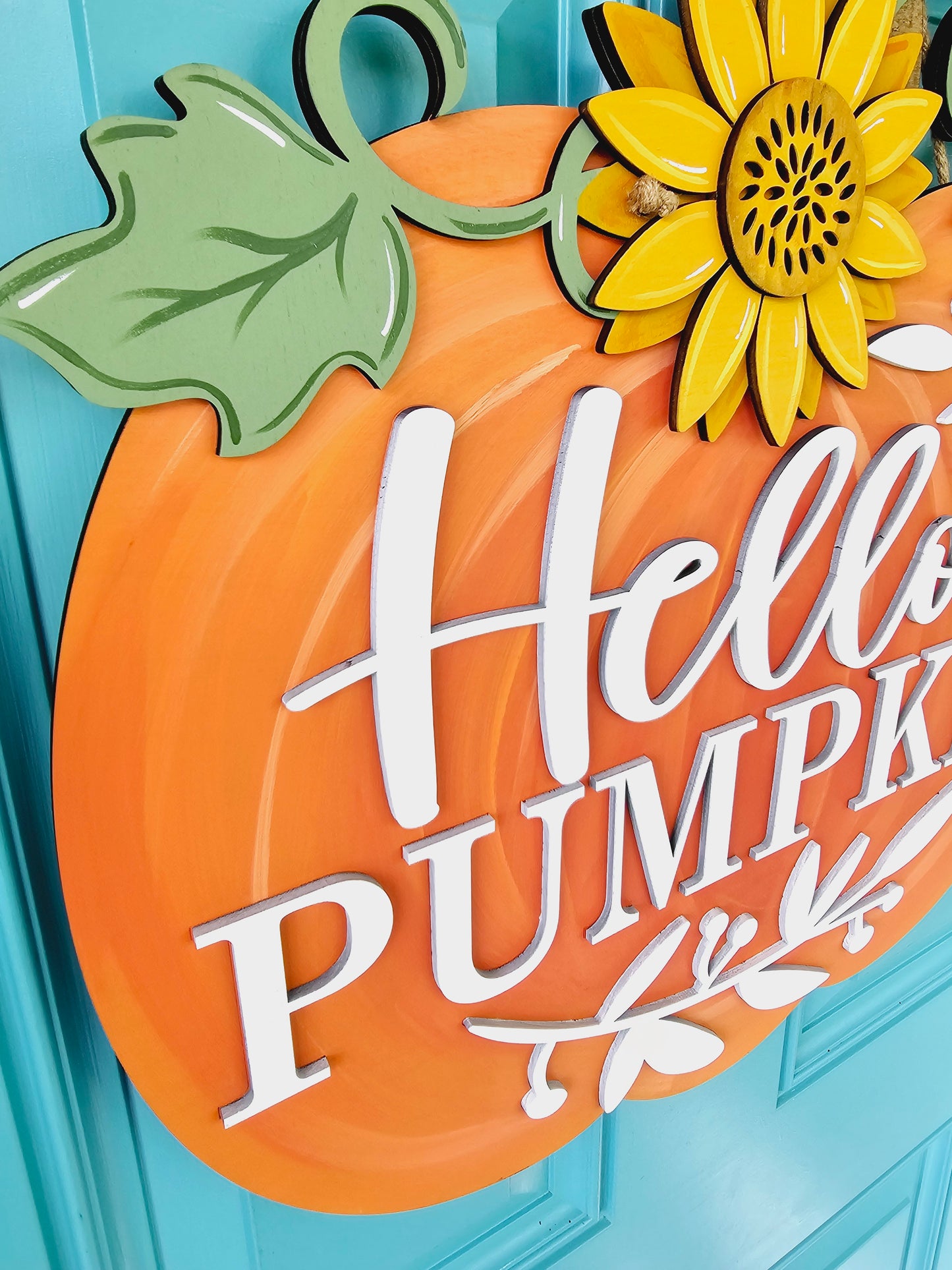 Sunflower Pumpkin Door Hanger