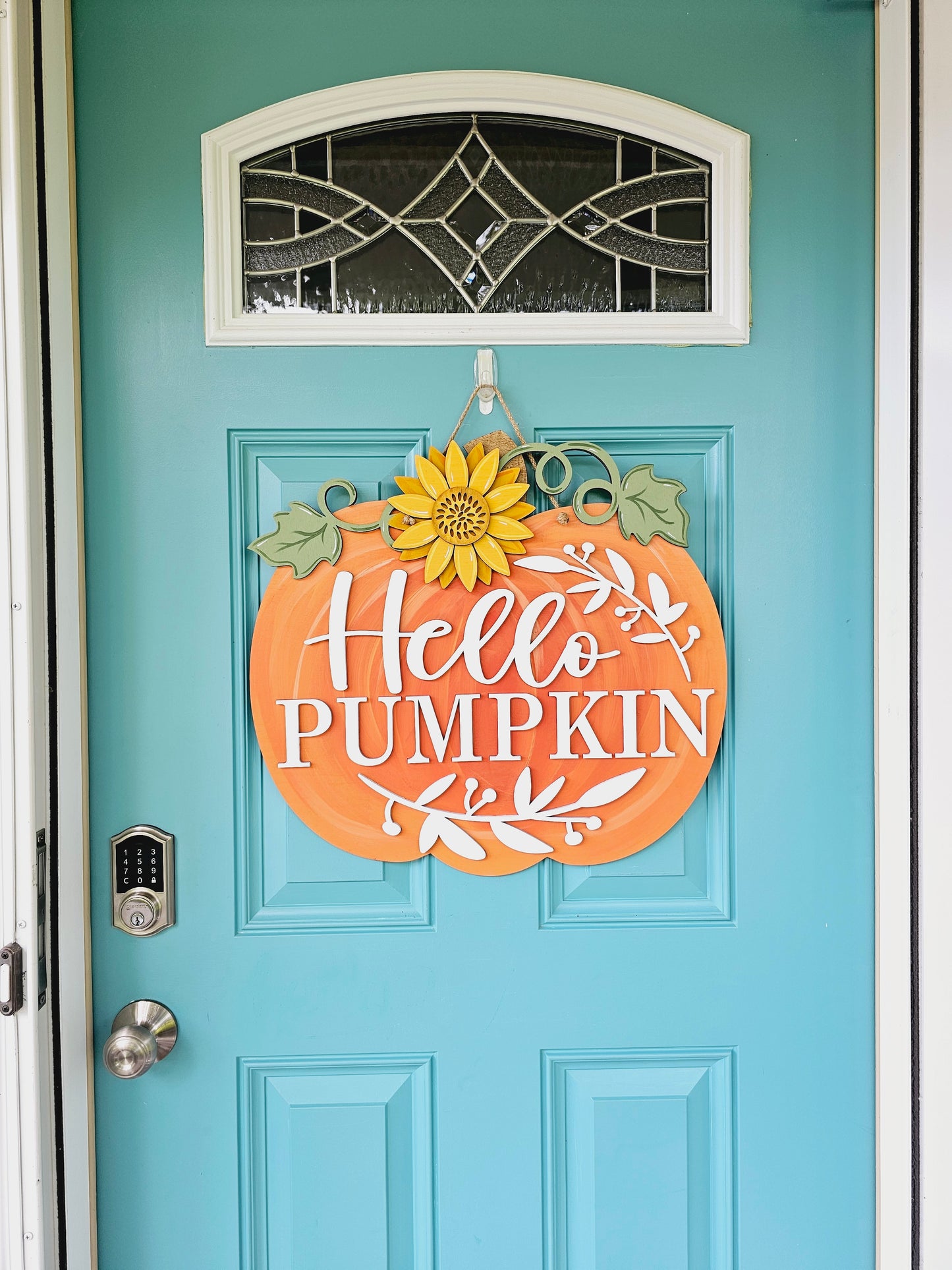 Sunflower Pumpkin Door Hanger