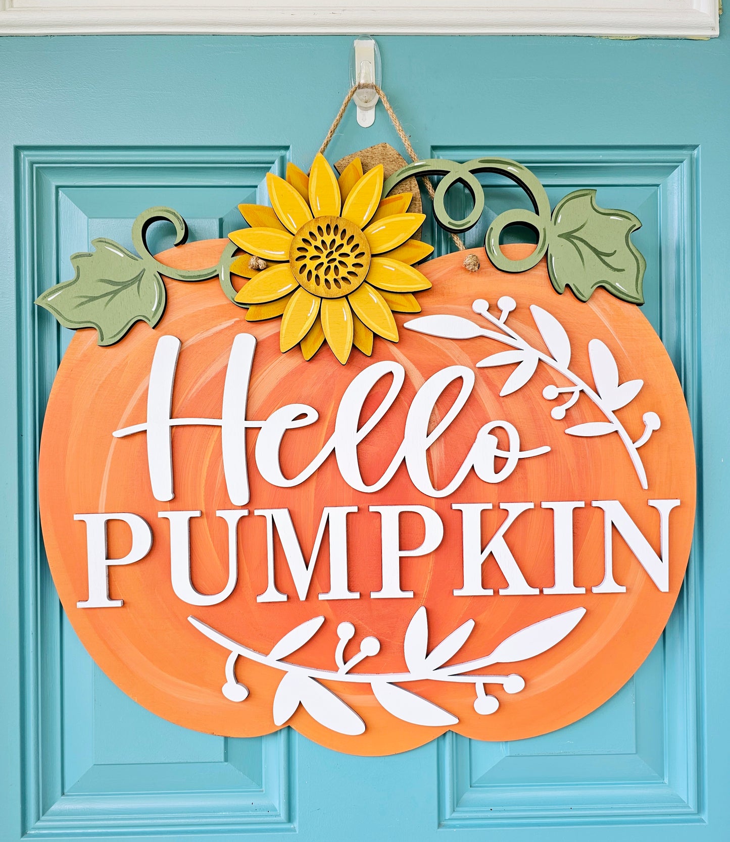 Sunflower Pumpkin Door Hanger