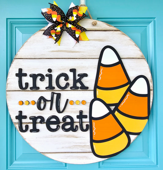 Trick or Treat Candy Corn Door Hanger