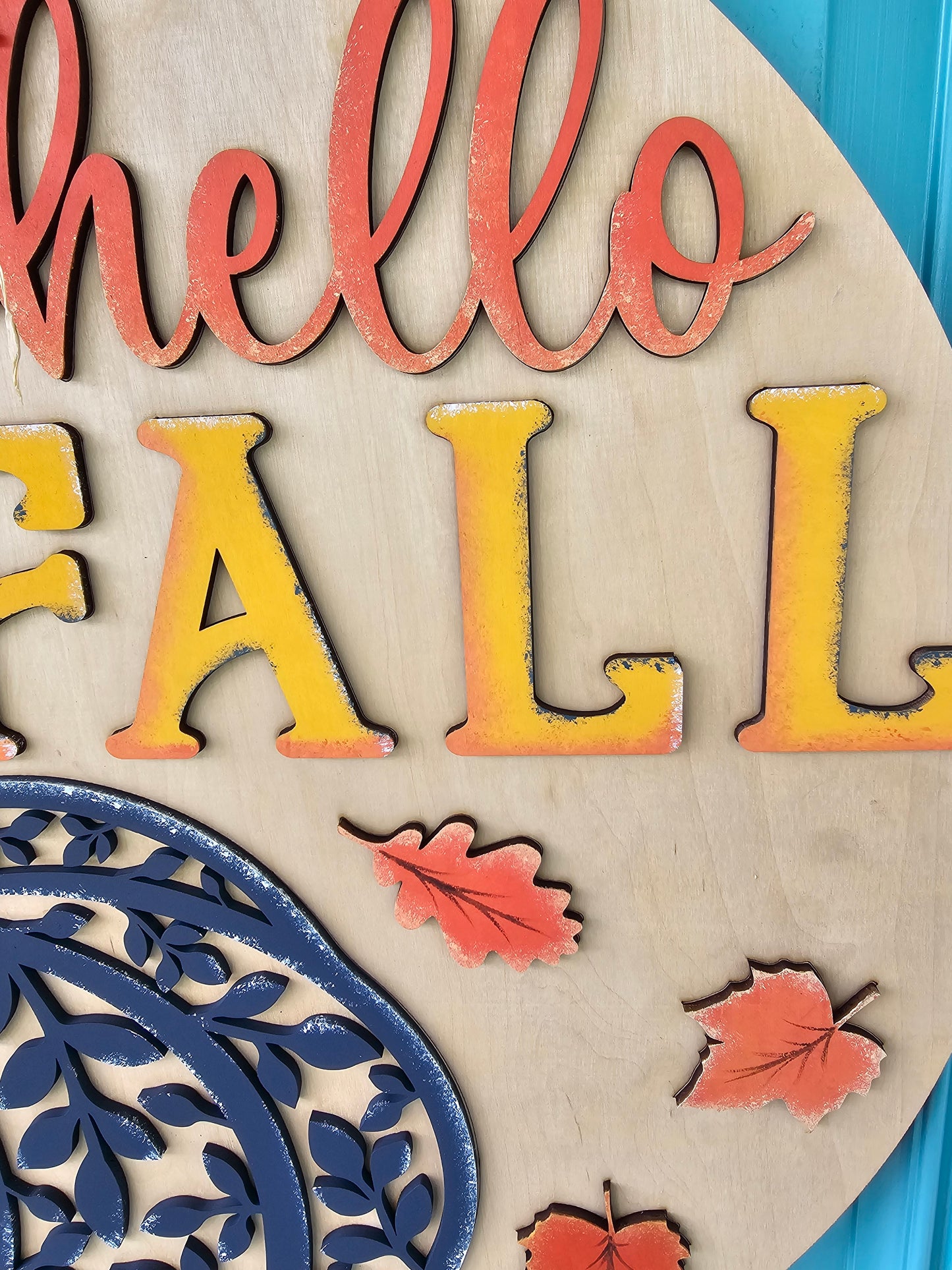 Fall Floral Pumpkin Door Hanger