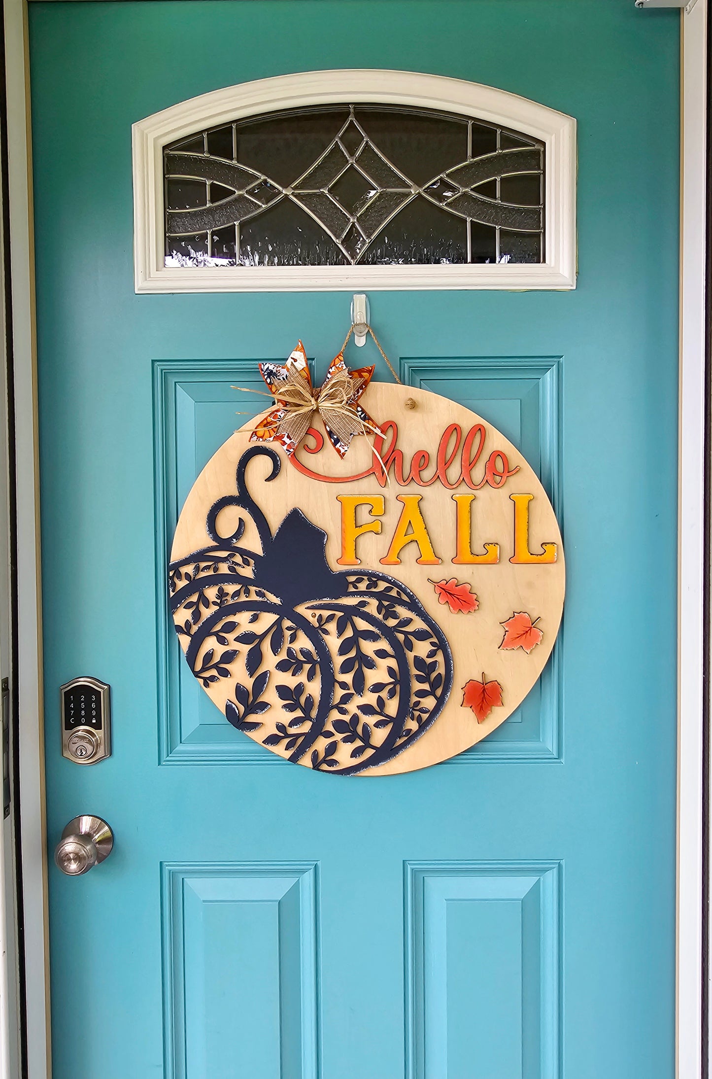 Fall Floral Pumpkin Door Hanger