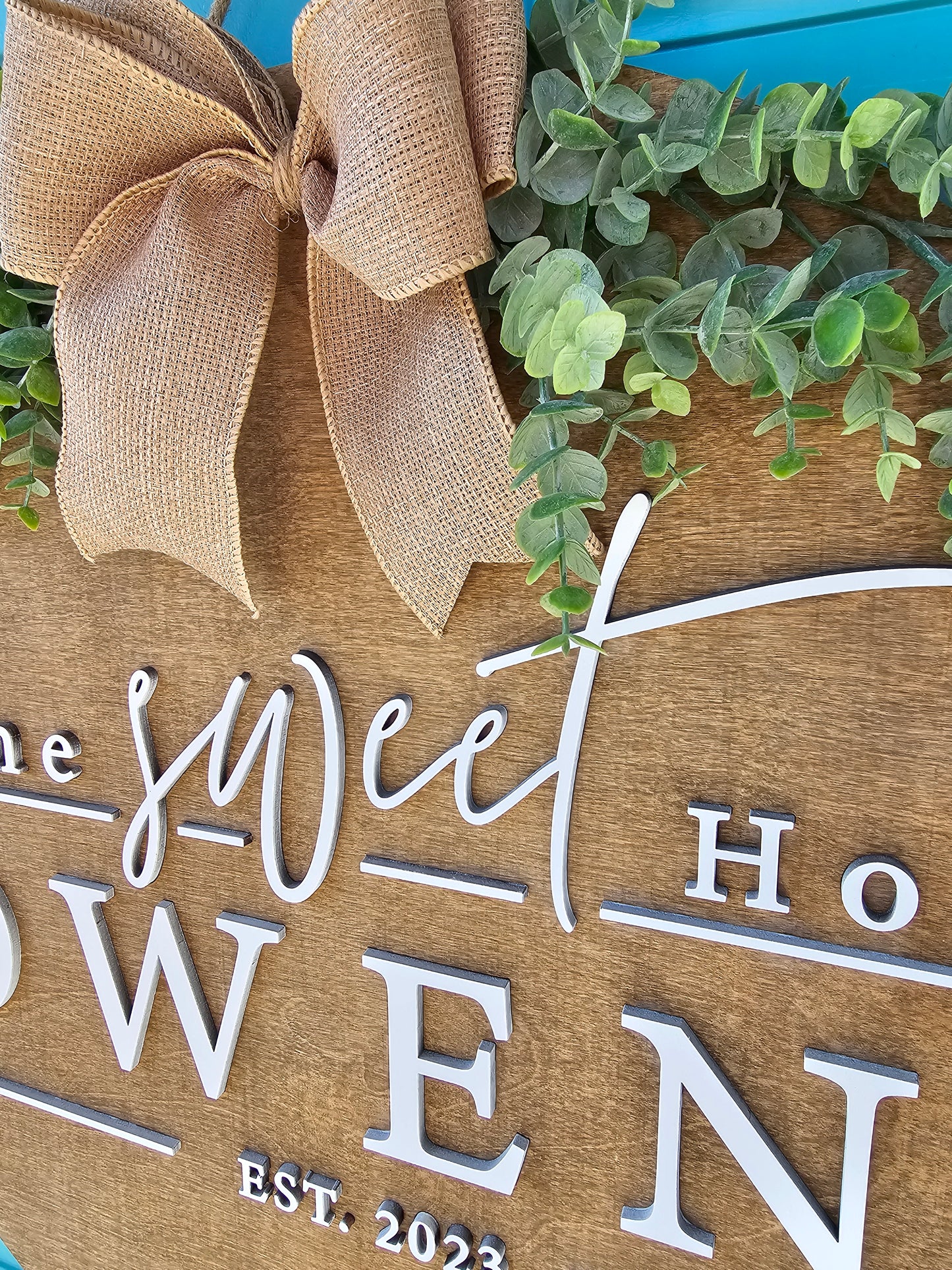 Home Sweet Home Last Name Door Hanger