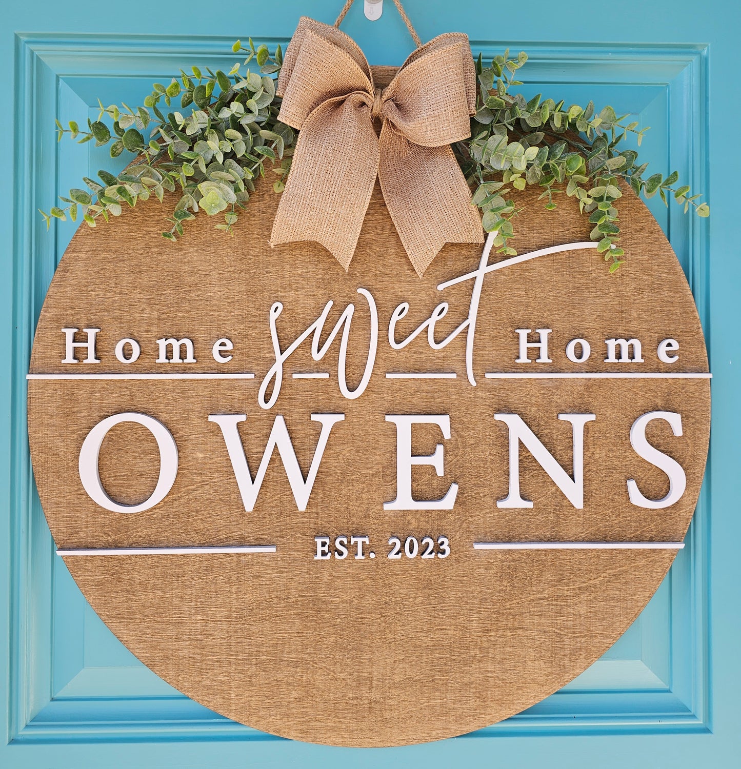 Home Sweet Home Last Name Door Hanger
