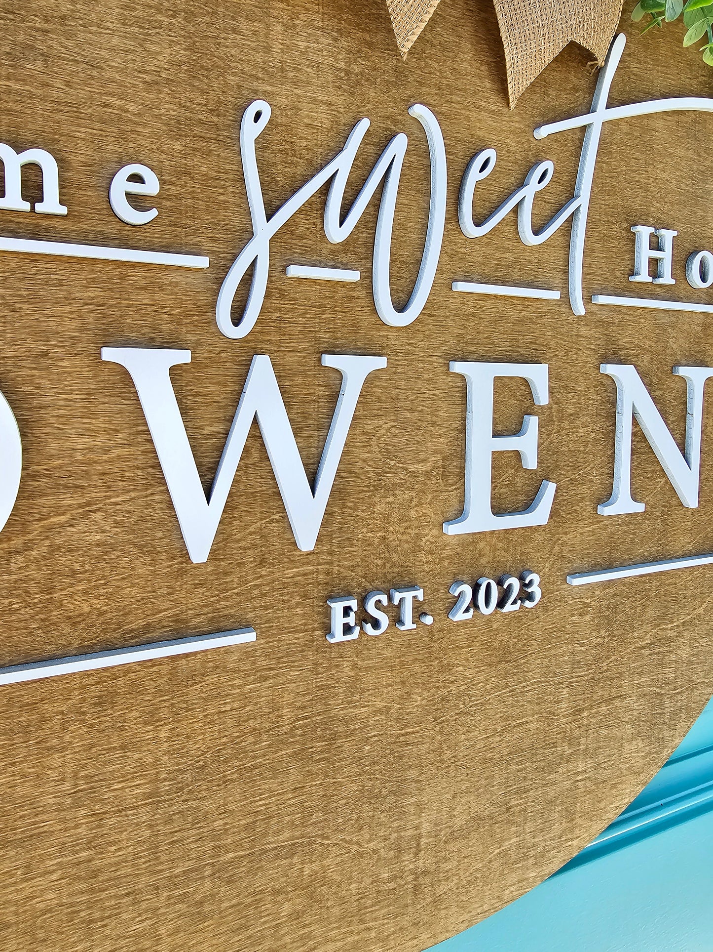 Home Sweet Home Last Name Door Hanger