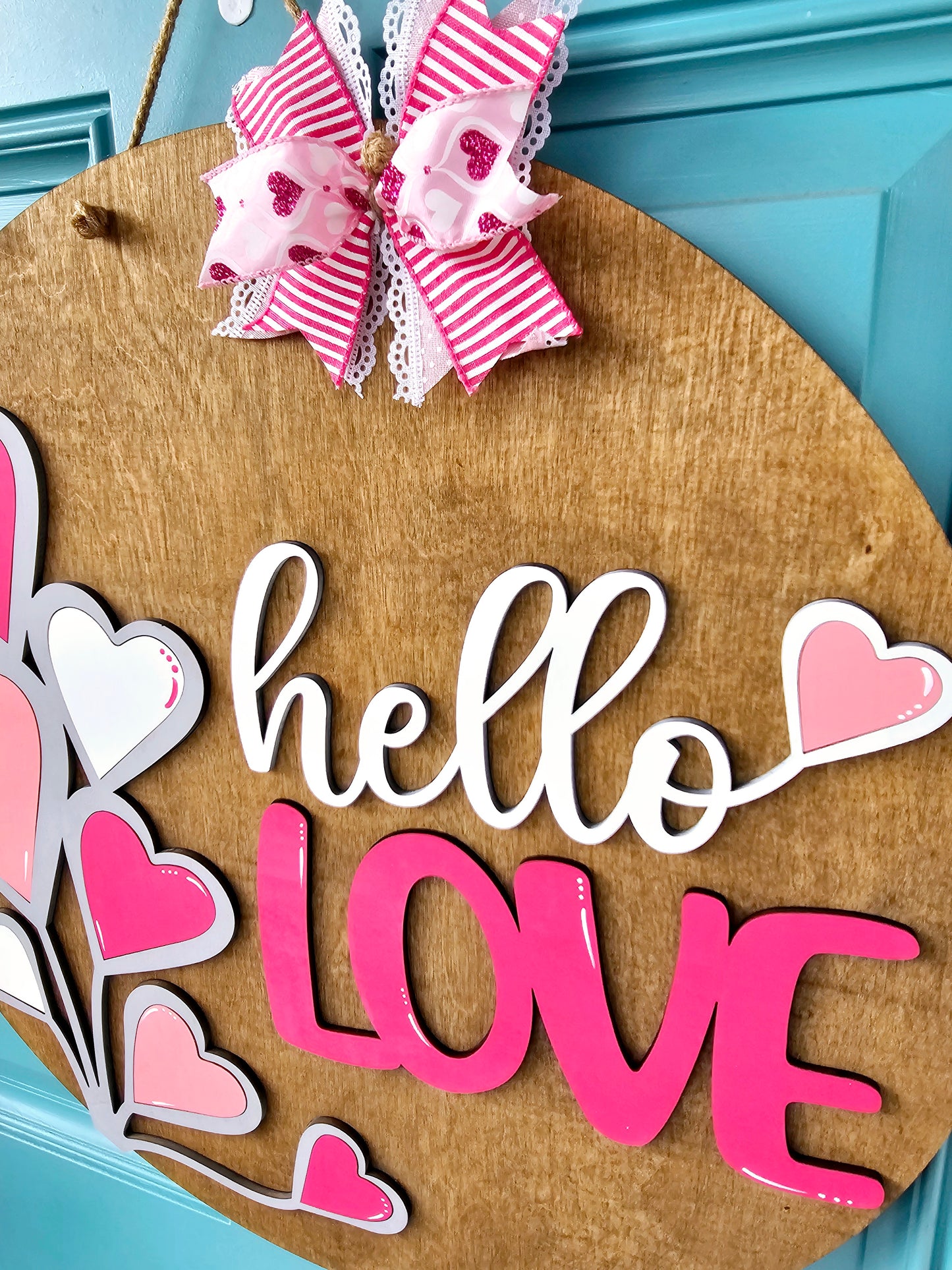 Hello Love Balloon Door Hanger