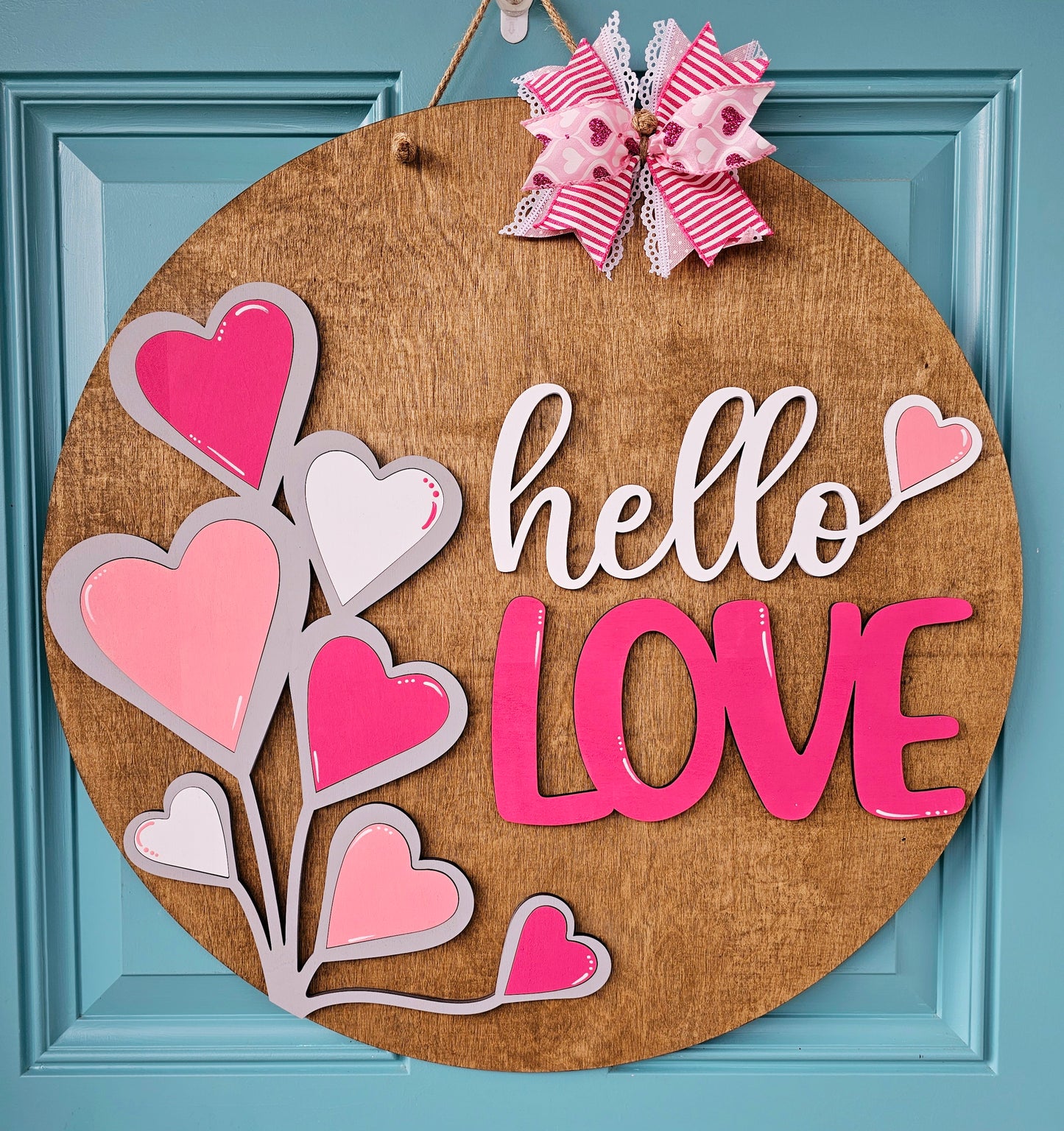 Hello Love Balloon Door Hanger