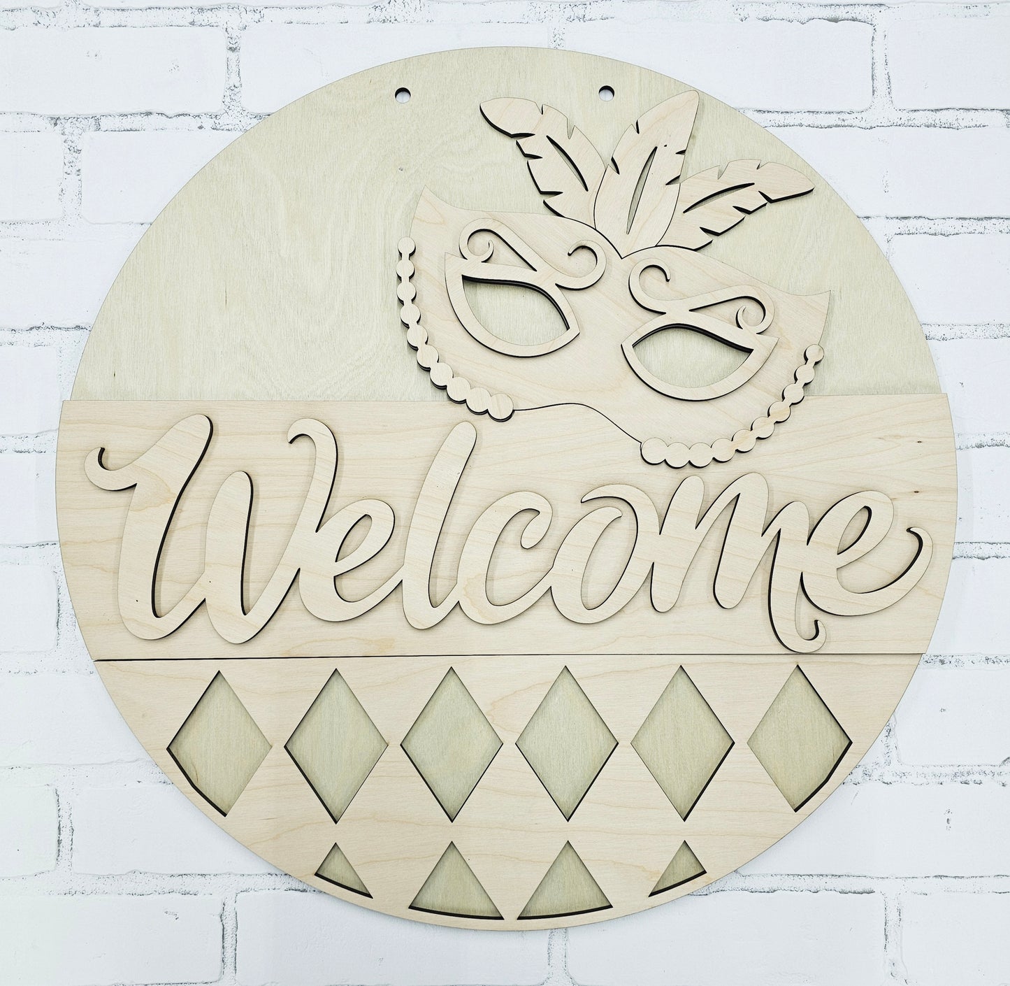 Welcome Mardi Gras Door Hanger