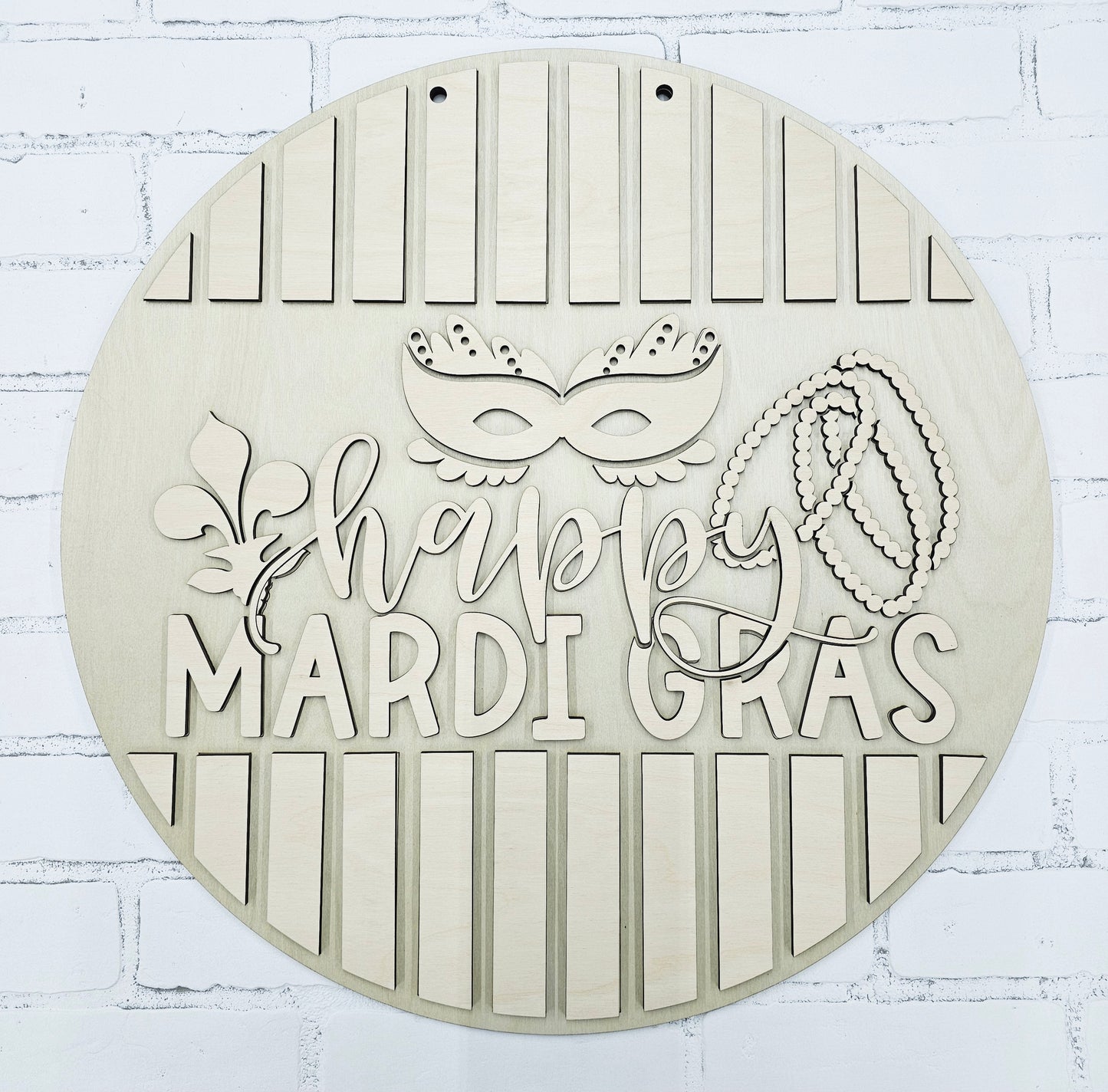 Happy Mardi Gras Lines Door Hanger