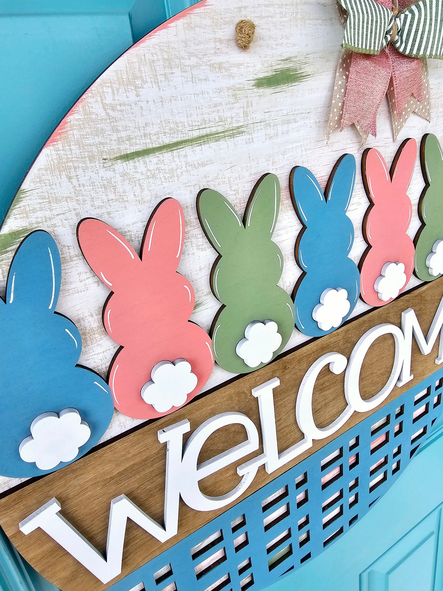 Welcome Bunny Line Door Hanger
