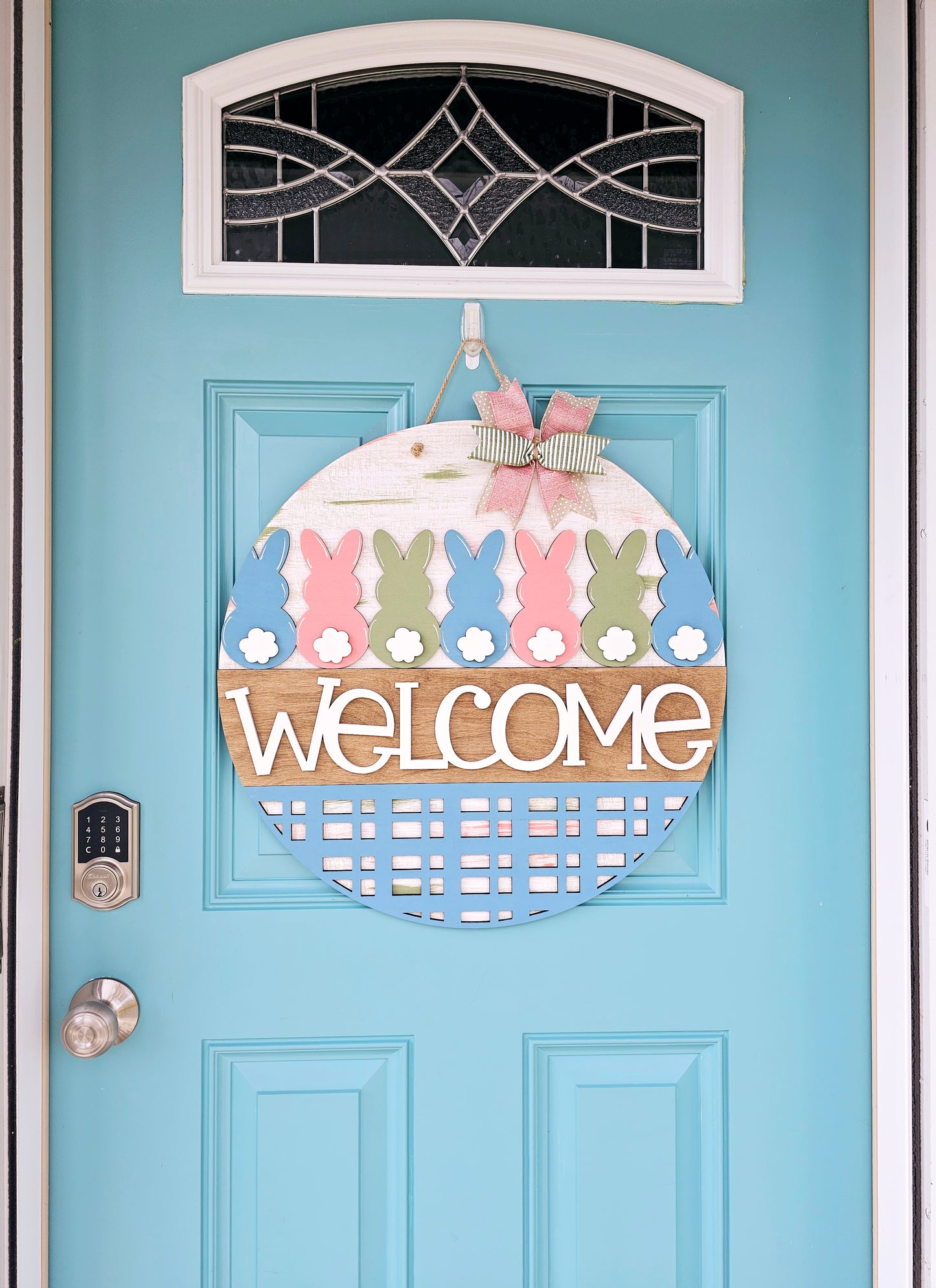 Welcome Bunny Line Door Hanger