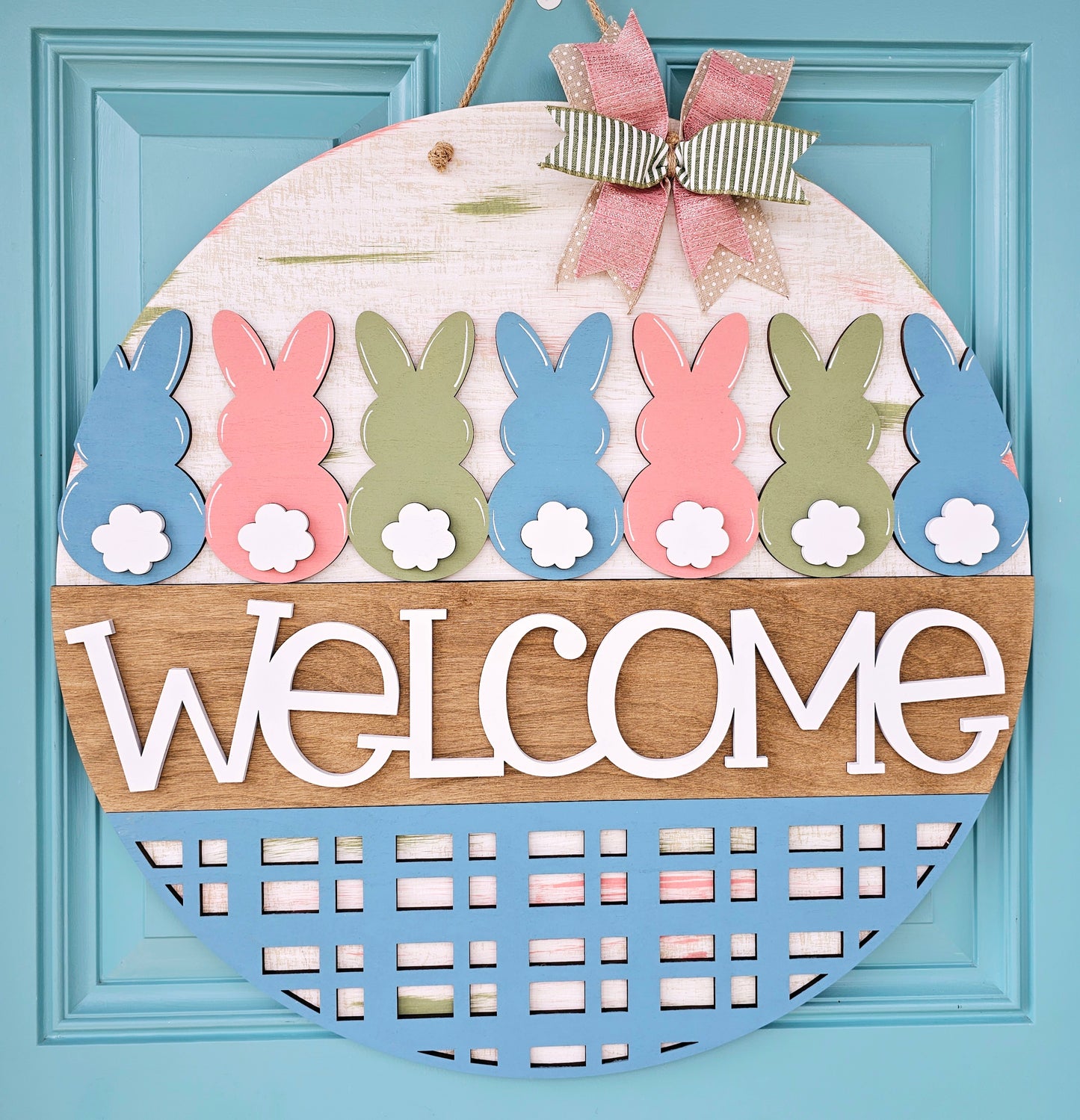 Welcome Bunny Line Door Hanger