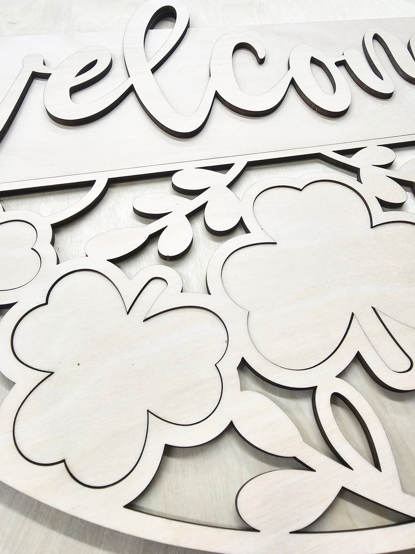 Welcome Clover Door Hanger