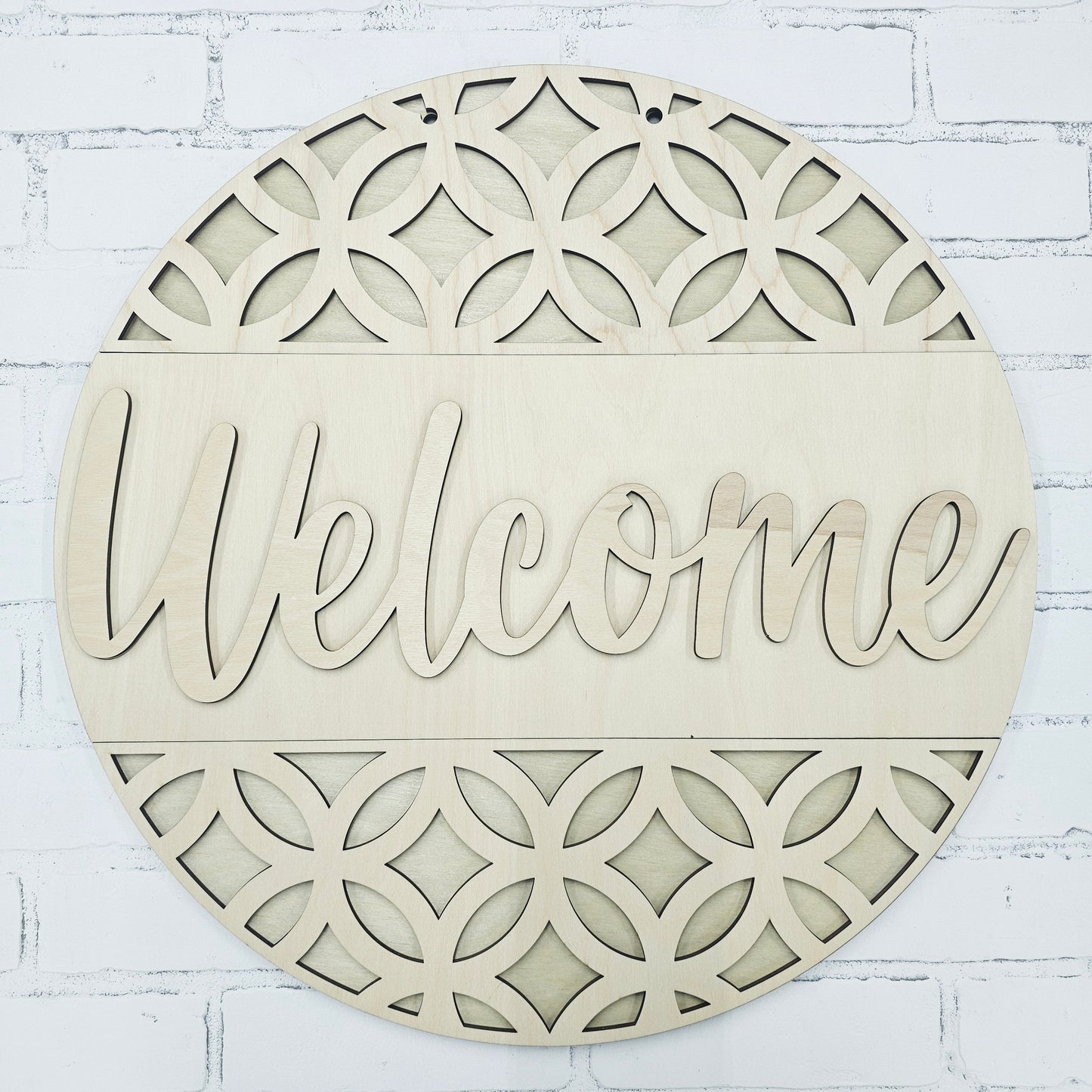 Welcome Modern Geometric Door Hanger