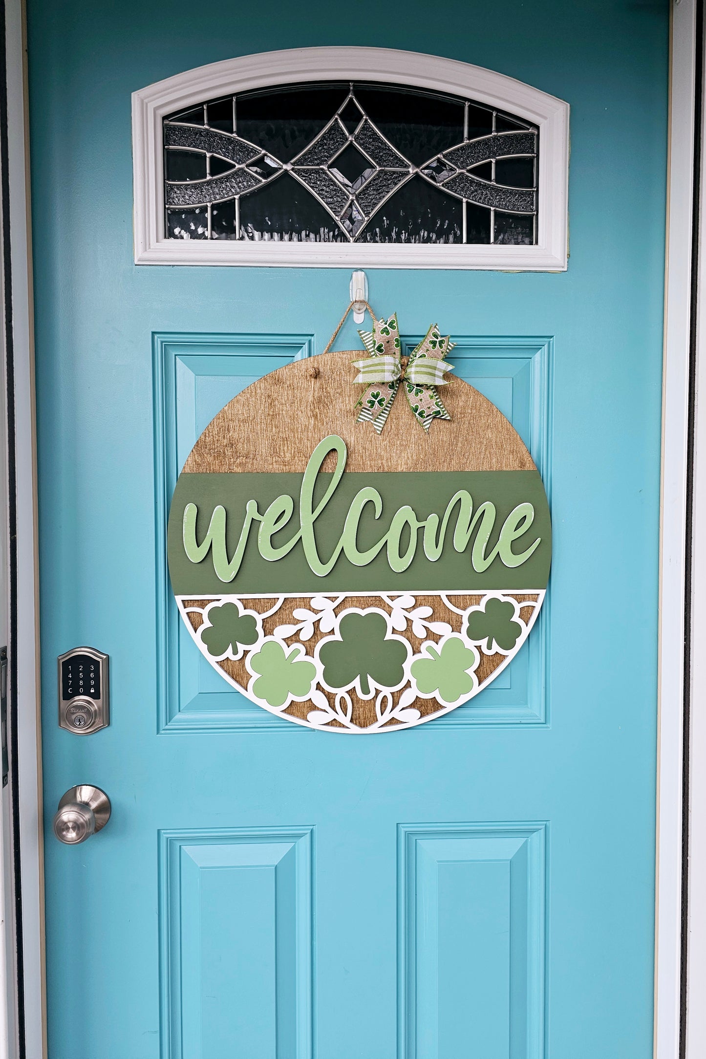 Welcome Clover Door Hanger
