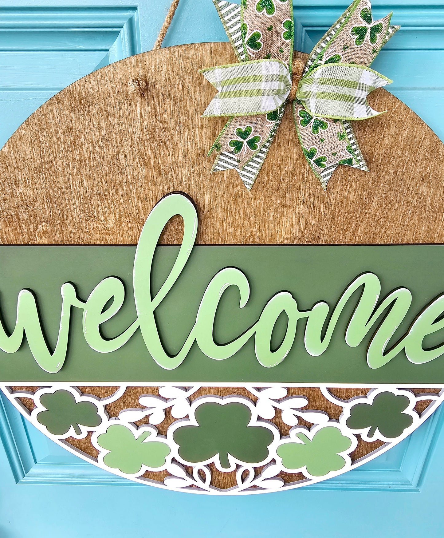 Welcome Clover Door Hanger