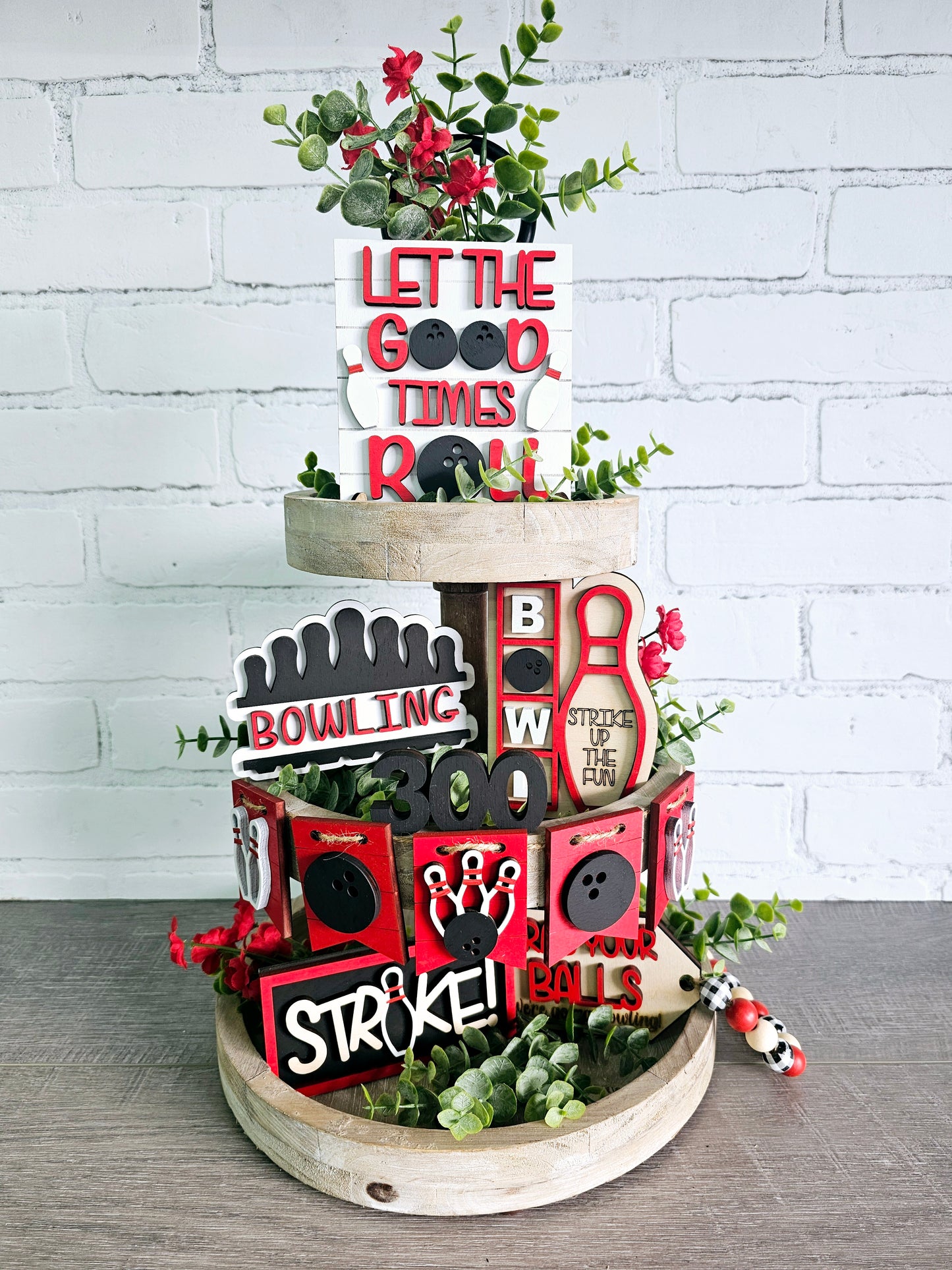 Bowling Tiered Tray Set