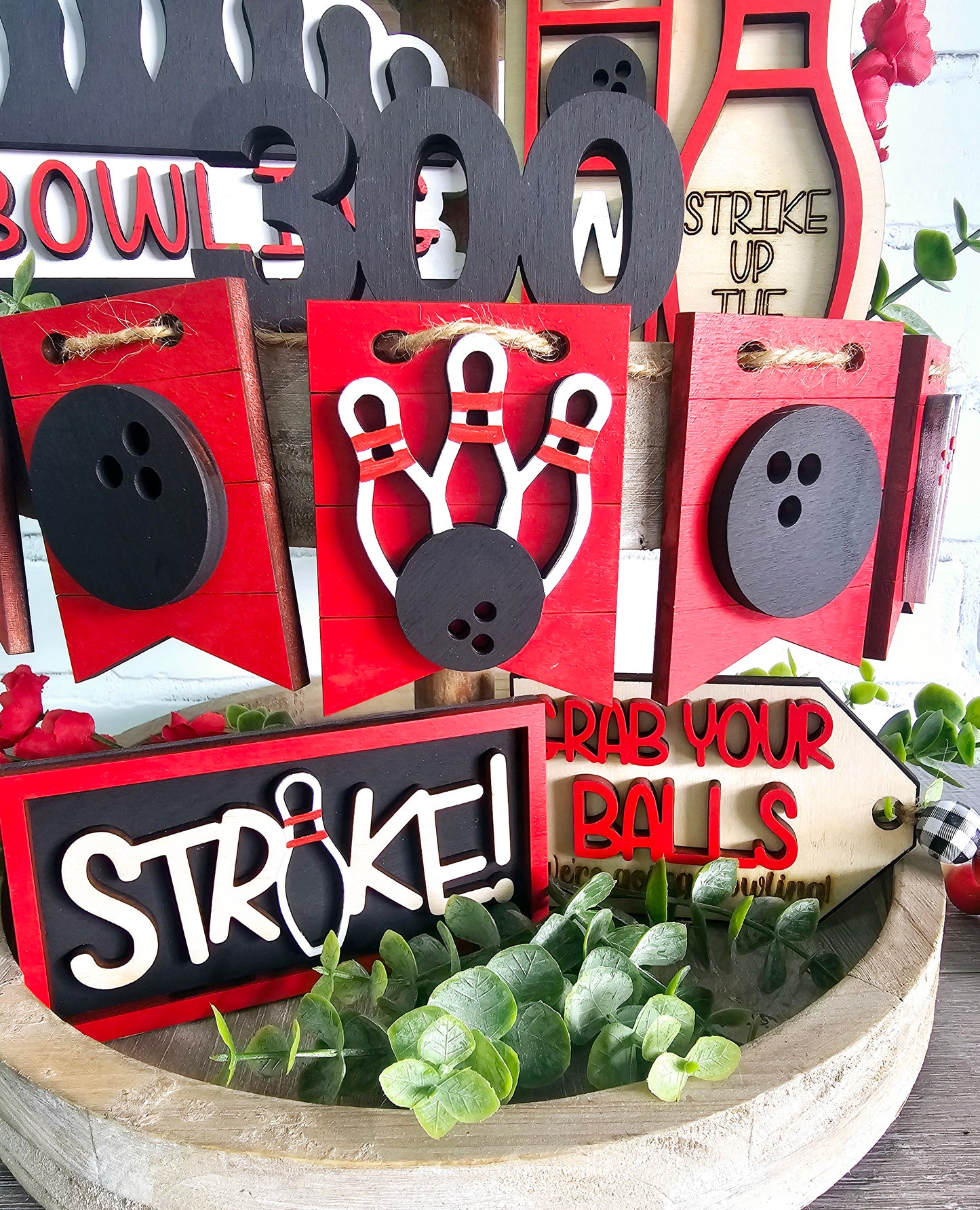 Bowling Tiered Tray Set