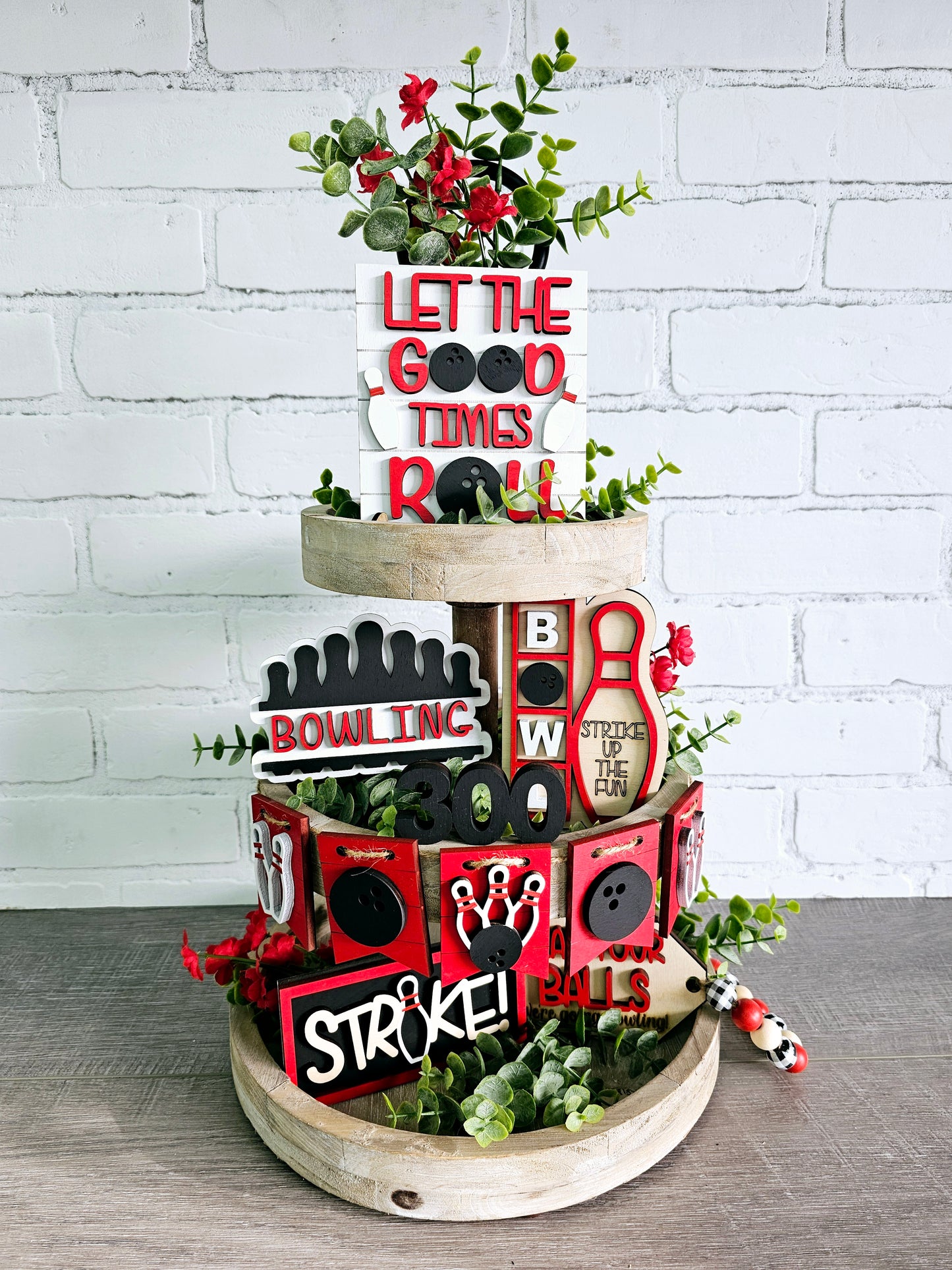 Bowling Tiered Tray Set