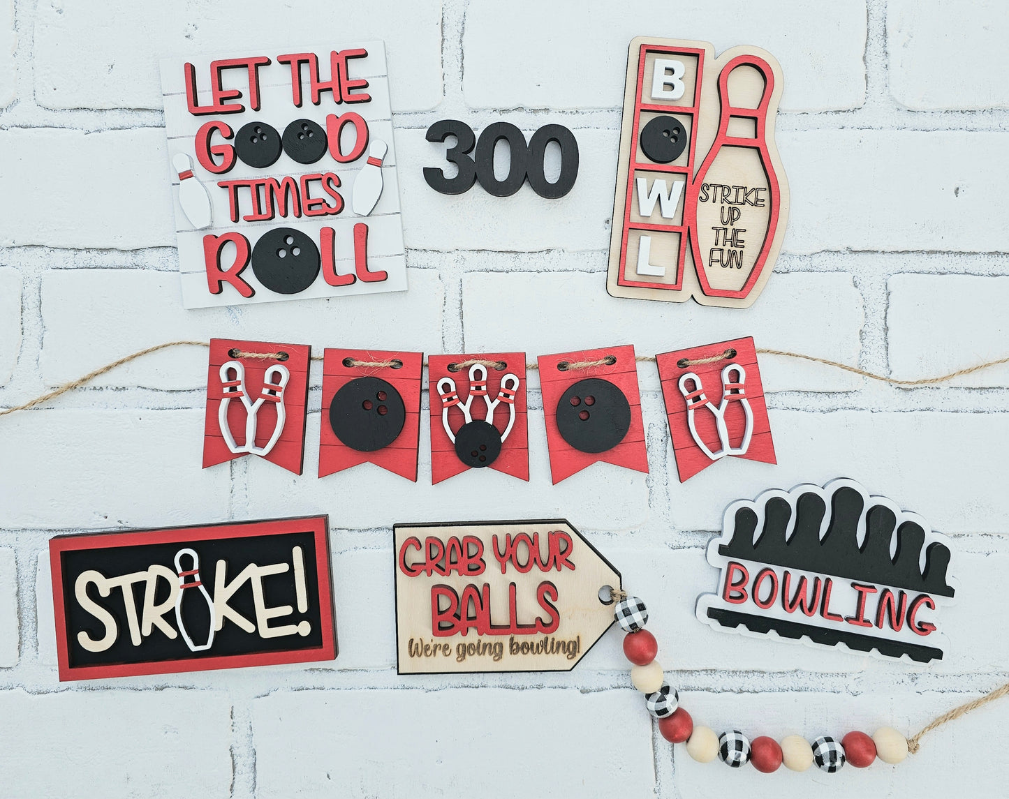 Bowling Tiered Tray Set