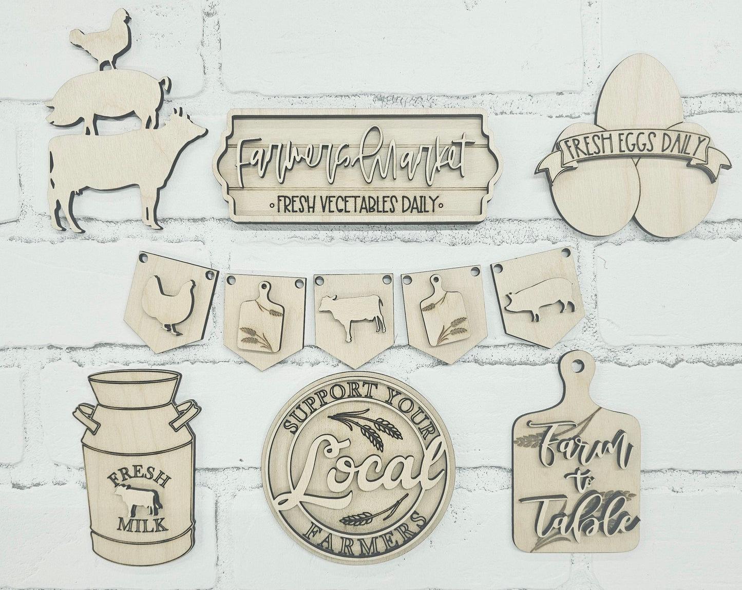 Farmers Market Tiered Tray Set