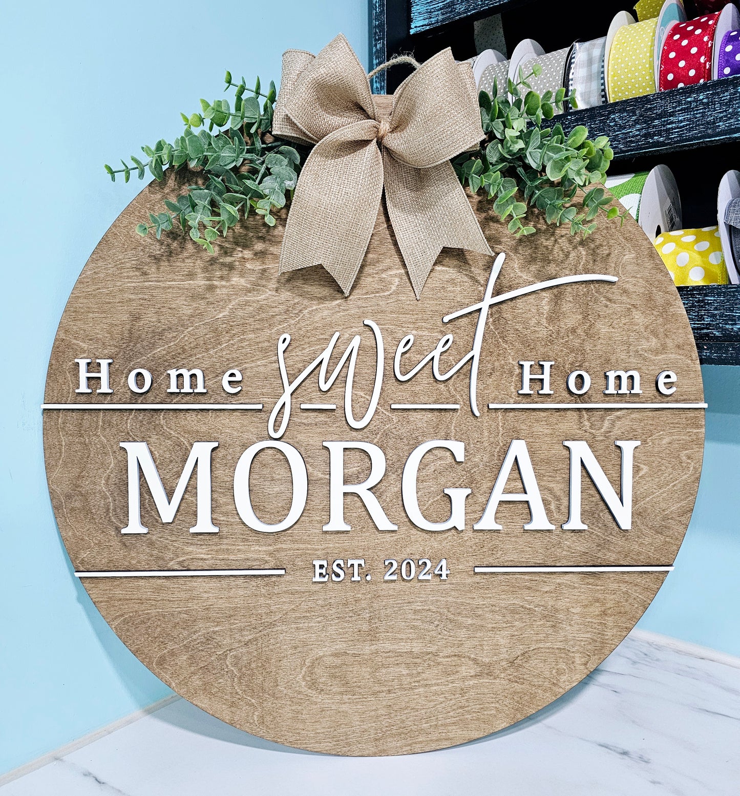 Home Sweet Home Last Name Door Hanger