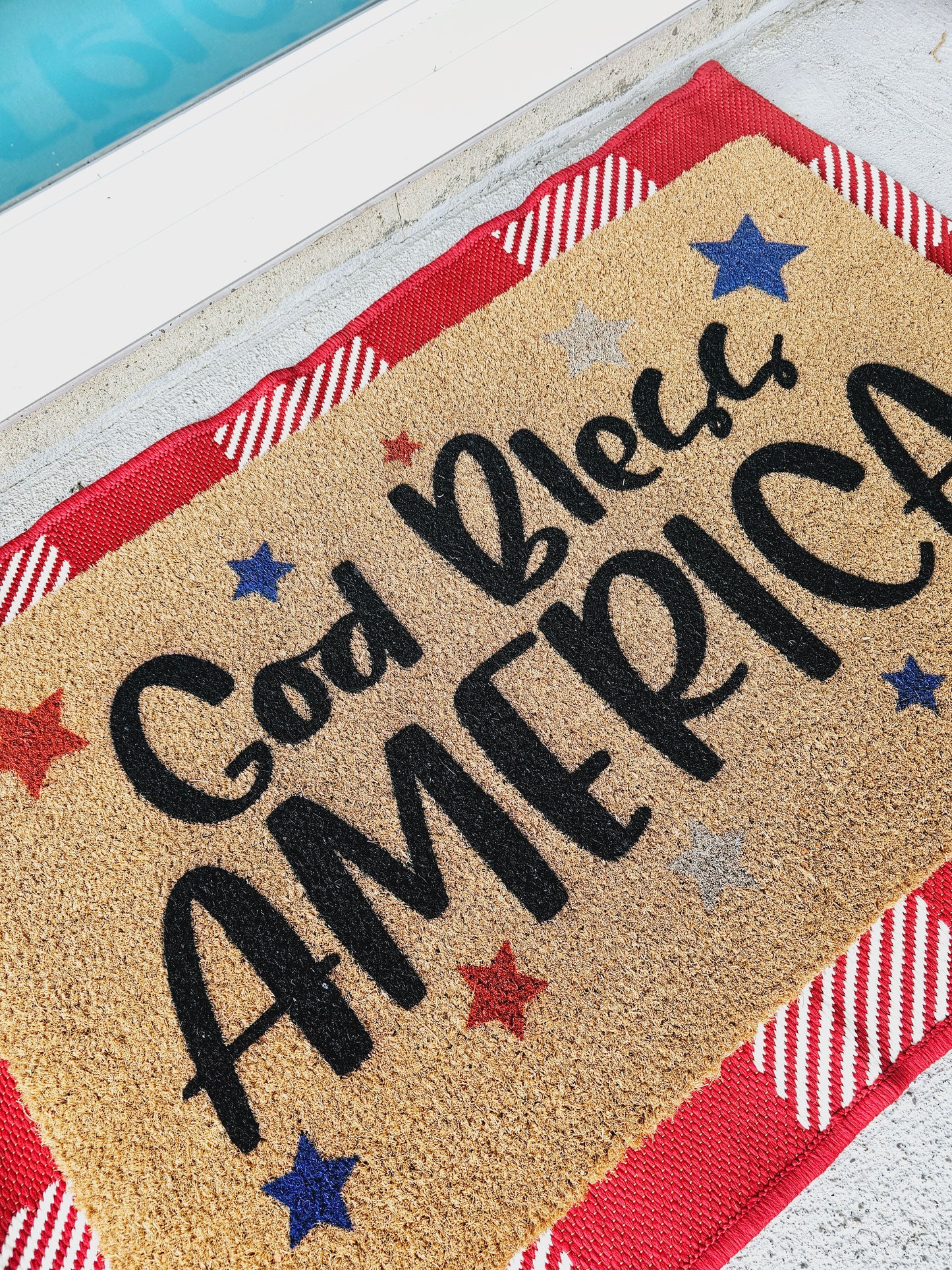 God Bless America Patriotic Doormat