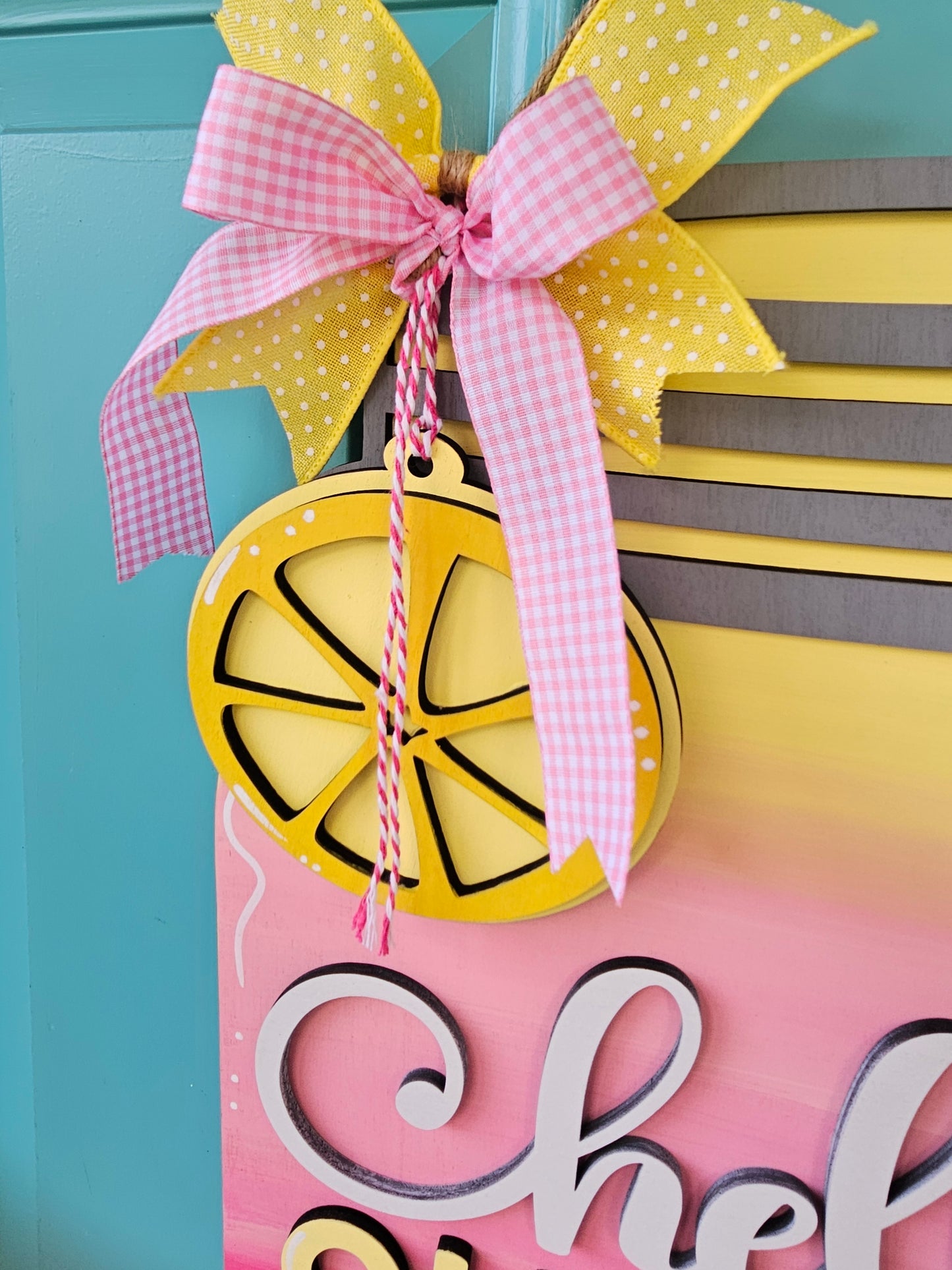 Hello Summer Lemonade Mason Jar Door Hanger