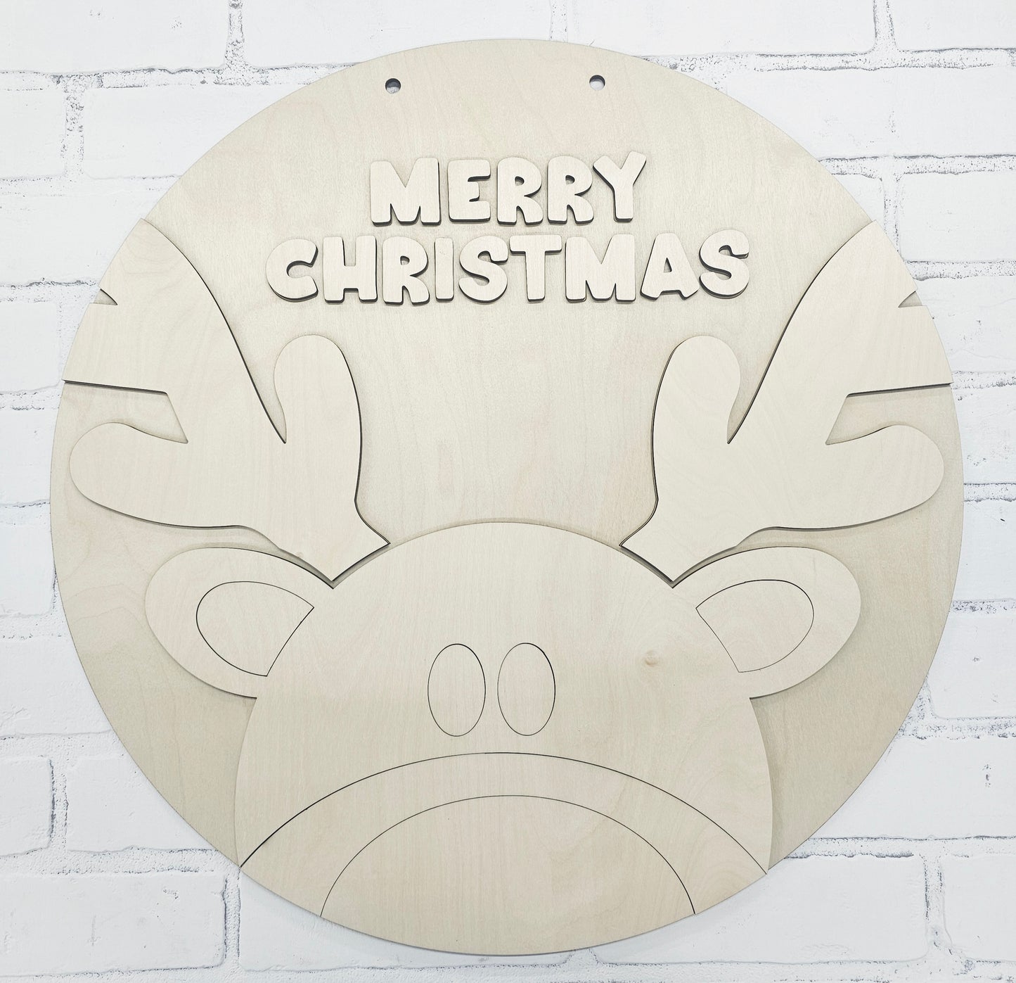 Merry Christmas Reindeer Door Hanger
