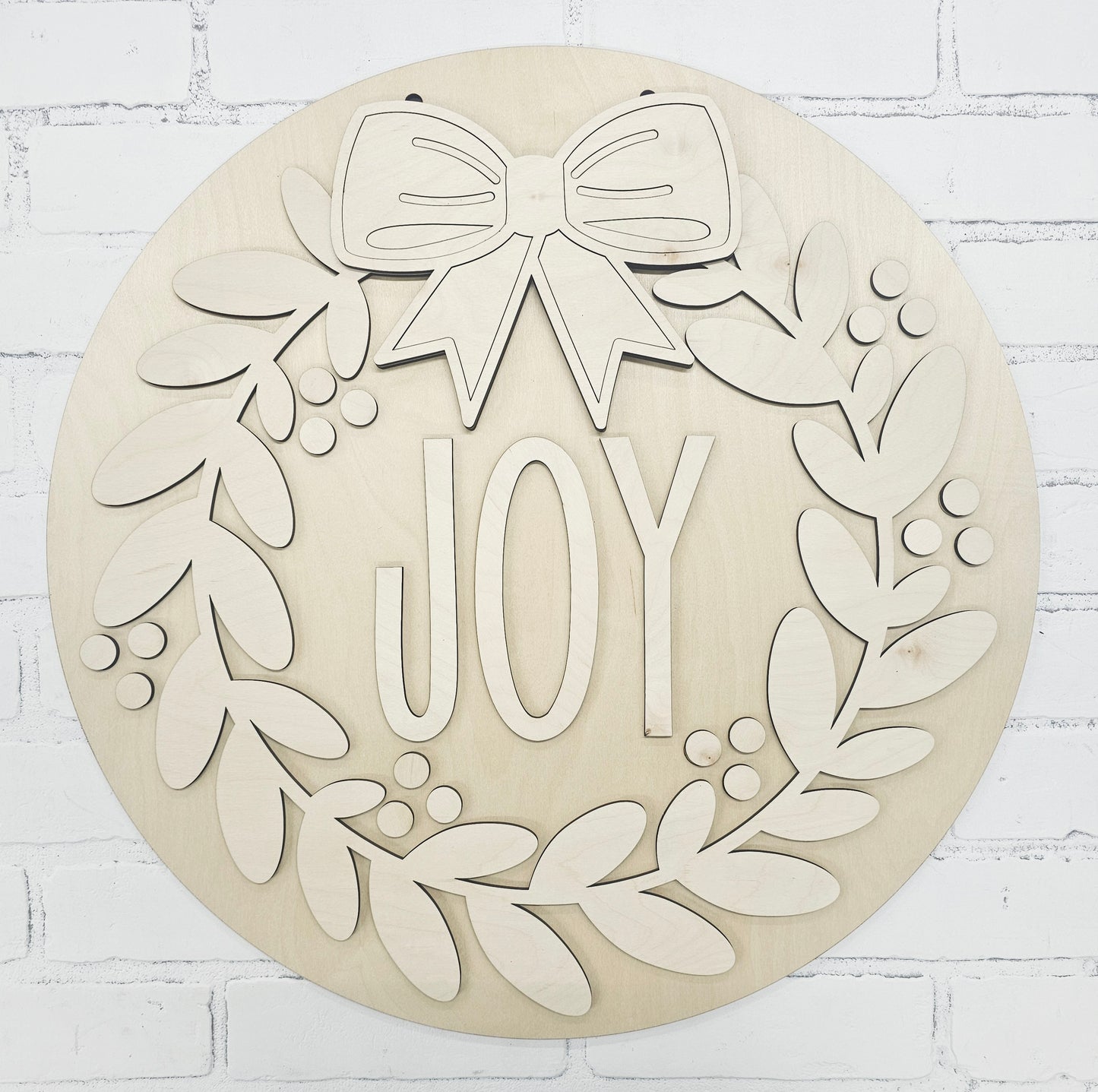 Joy Christmas Wreath Door Hanger