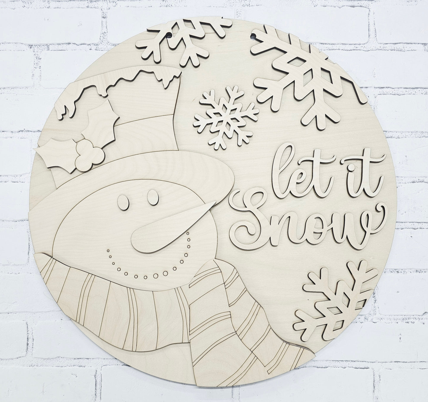 Let it Snow Snowman Door Hanger