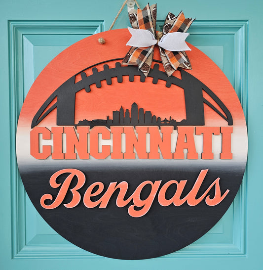 Cincinnati Bengals Skyline Door Hanger