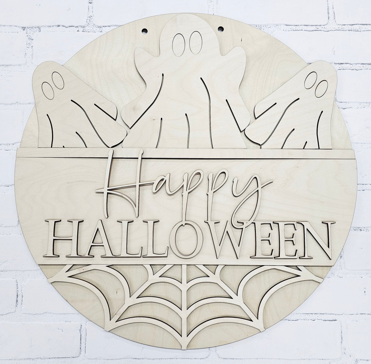Happy Halloween Ombre Ghost Door Hanger