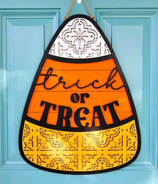 Ornate Candy Corn Door Hanger