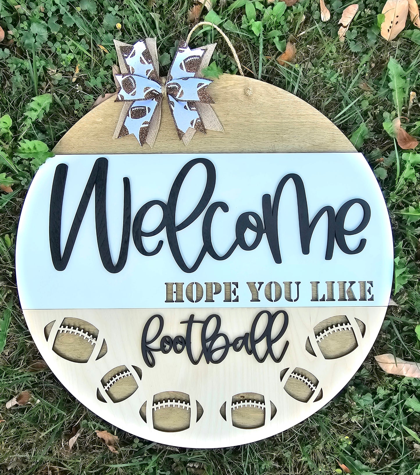 Welcome Hope You Like Football Door Hanger