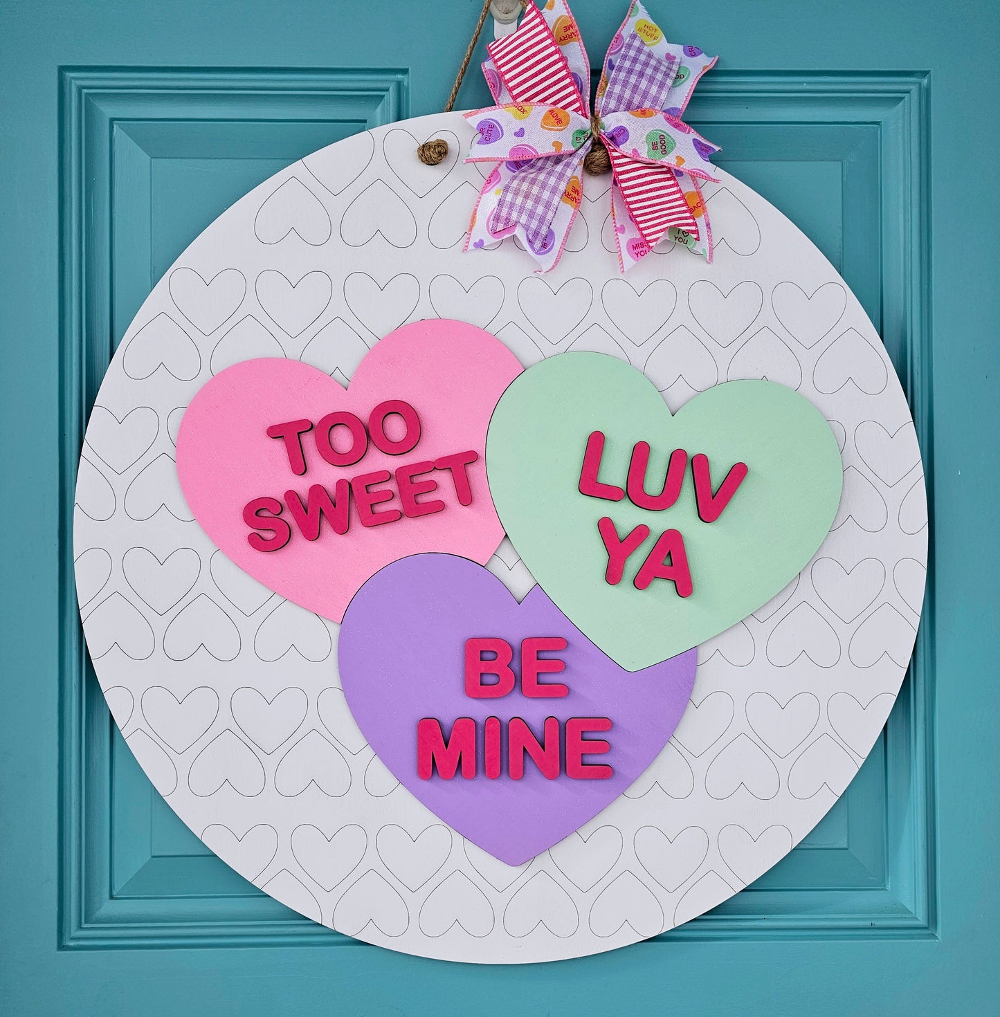 Conversation Heart Trio Door Hanger