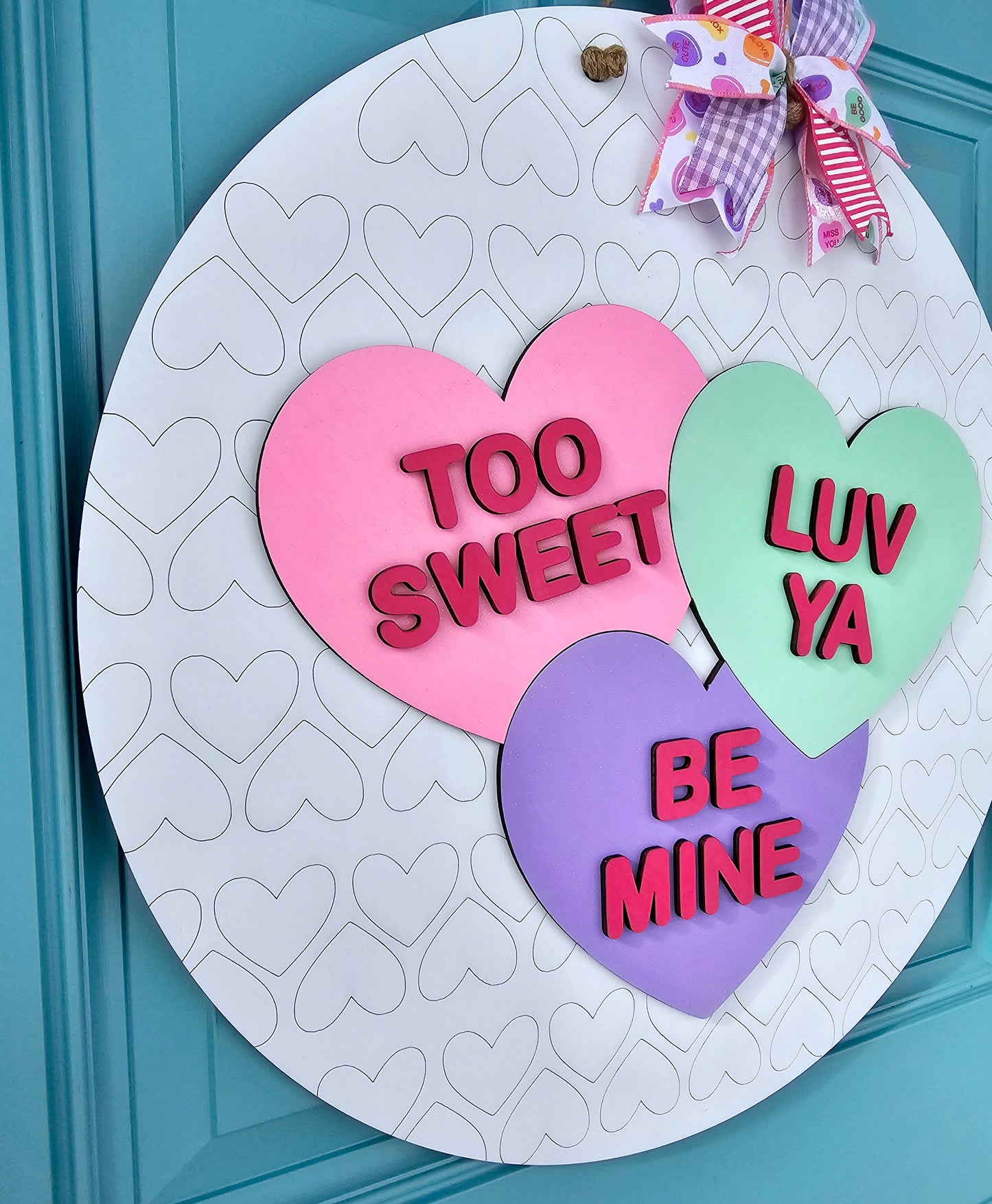Conversation Heart Trio Door Hanger