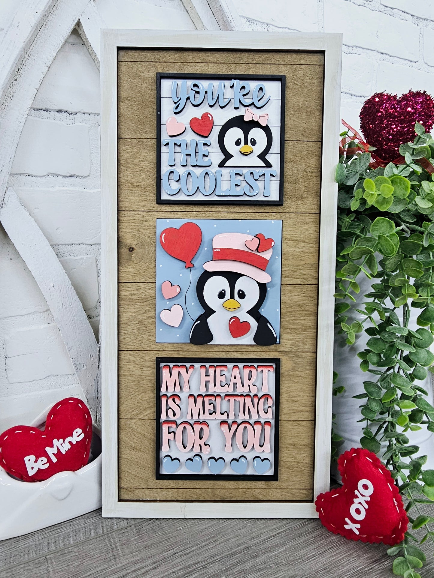 Valentine Penguins- Set of 3